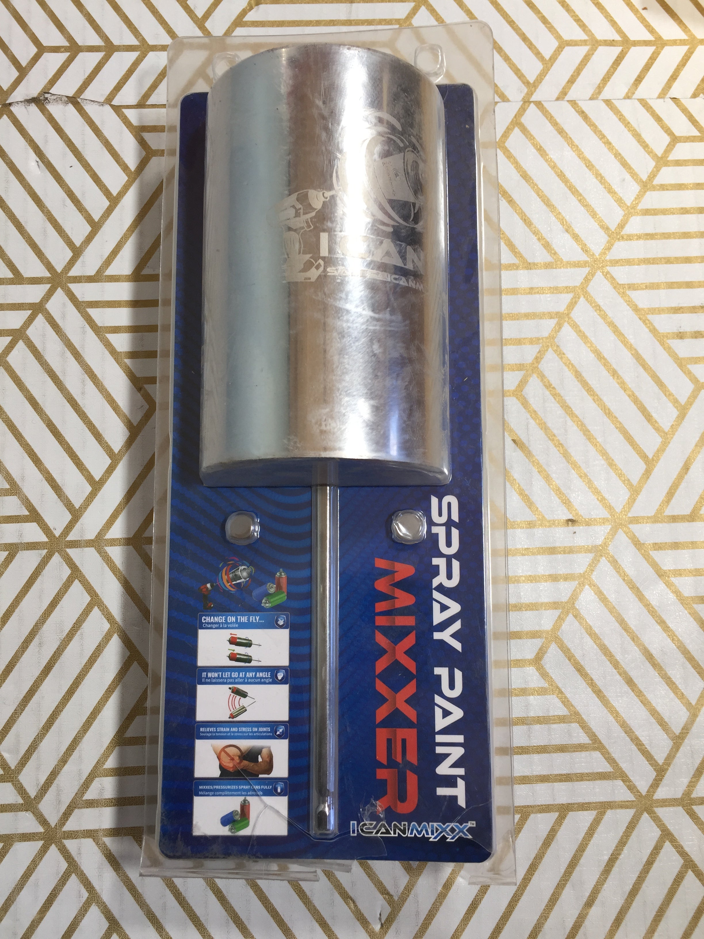 I CAN MIXX Spray Paint Can Mixer Drill Powered Stainless Steel Mixing