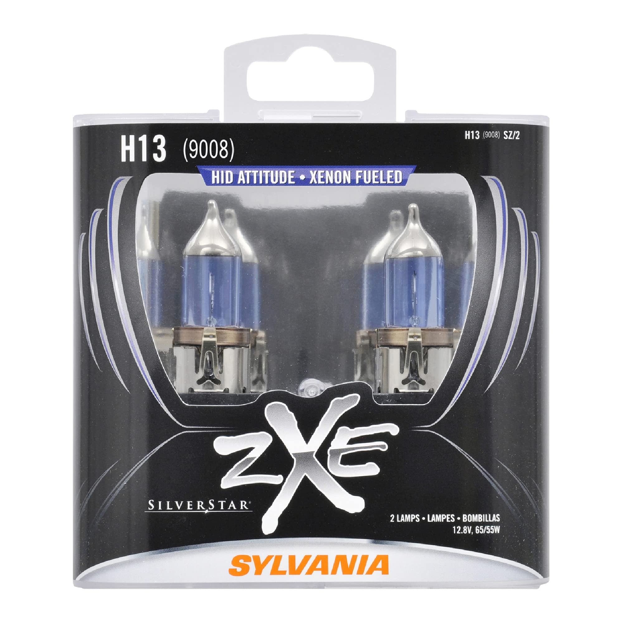 SYLVANIA H13SZ.PB2 SilverStar zXe High Performance Halogen Headlight Bulb, (Contains 2 Bulbs) (7903592808686)