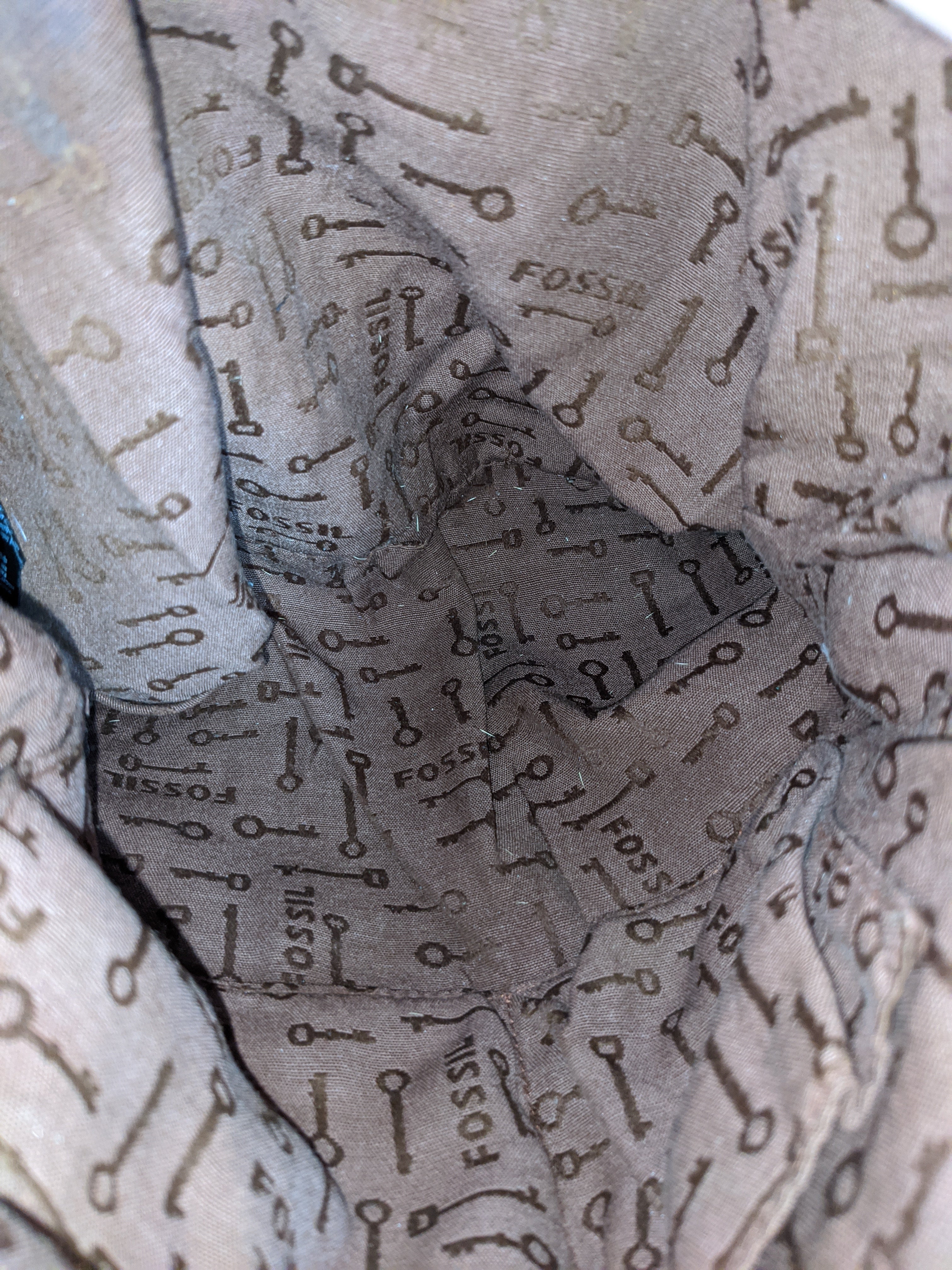 Fossil Brown Leather Foldover Crossbody (6925913555127)