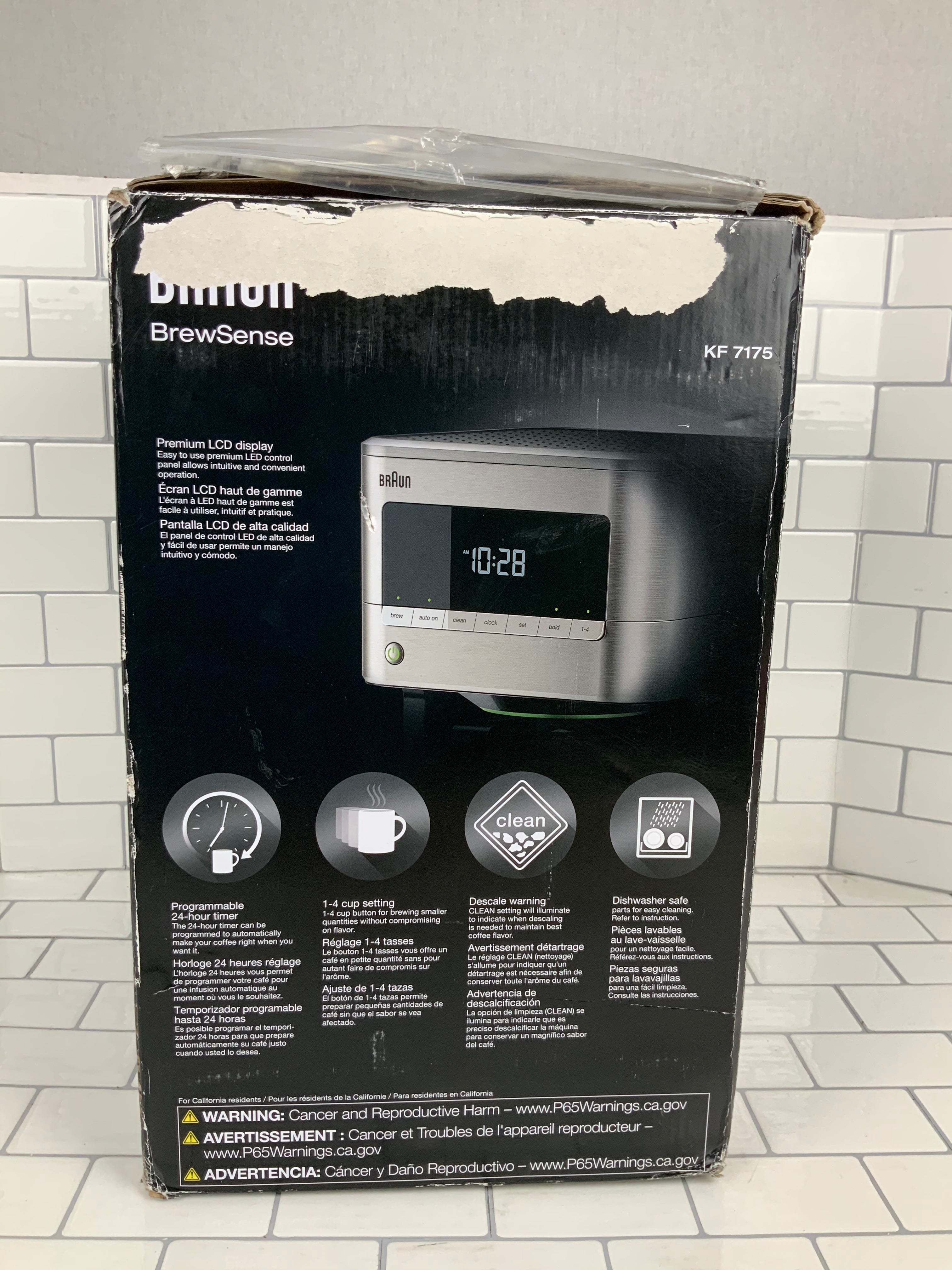 Braun KF7175 BrewSense Drip Coffee Maker with Thermal Carafe, 10 Cup