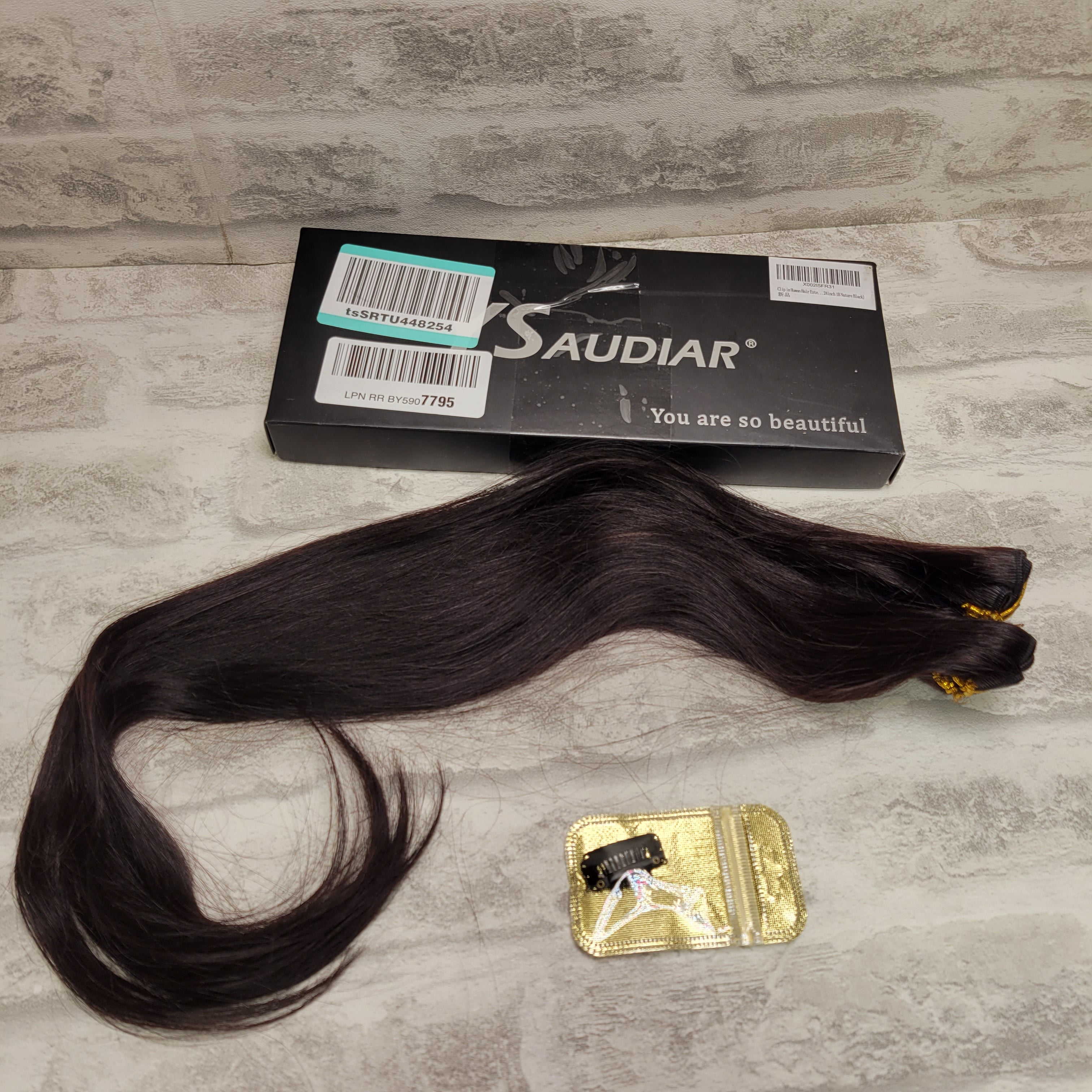 SUYYA Clip in Hair Extensions Human Hair Off Black 7pcs 120g (22