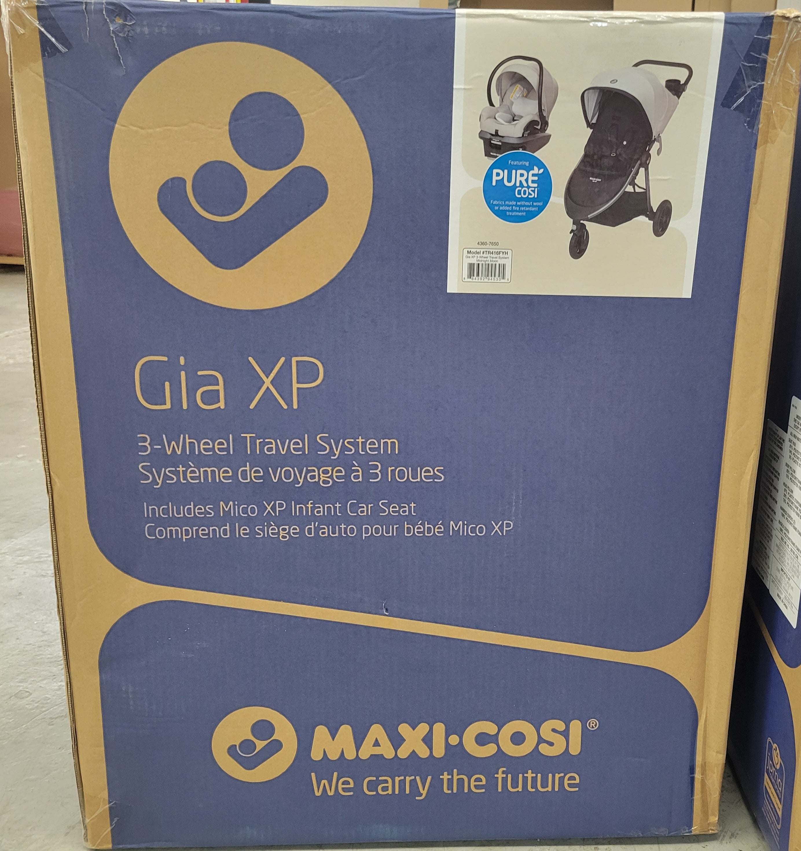 Maxi Cosi Gia 3-Wheel Travel System with Mico XP Infant Car Seat, Midnight Moon (8053123875054)