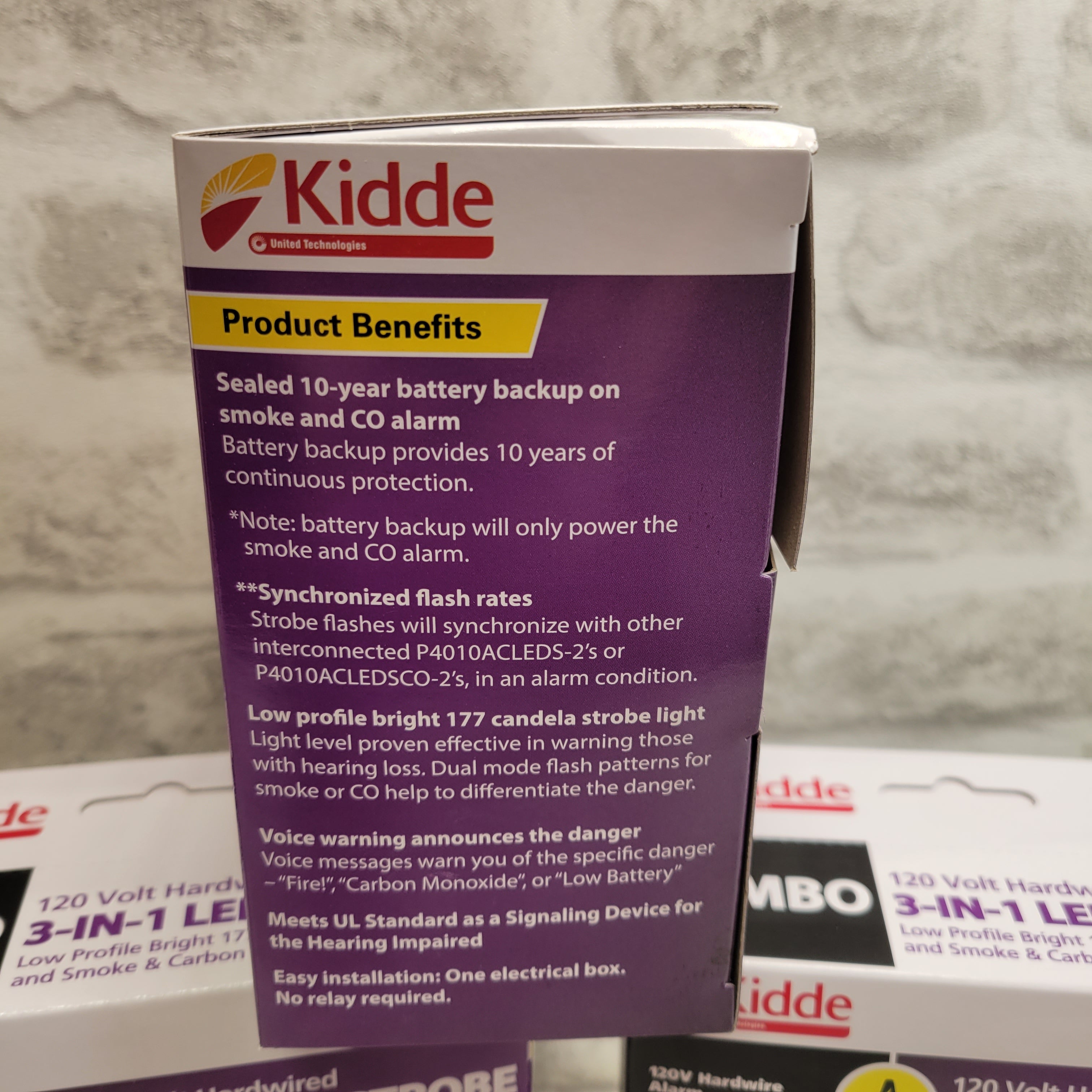 (Lot of 3) Kidde Smoke Detector, Hardwired Lithium Battery Backup & Strobe Light (7594281205998)