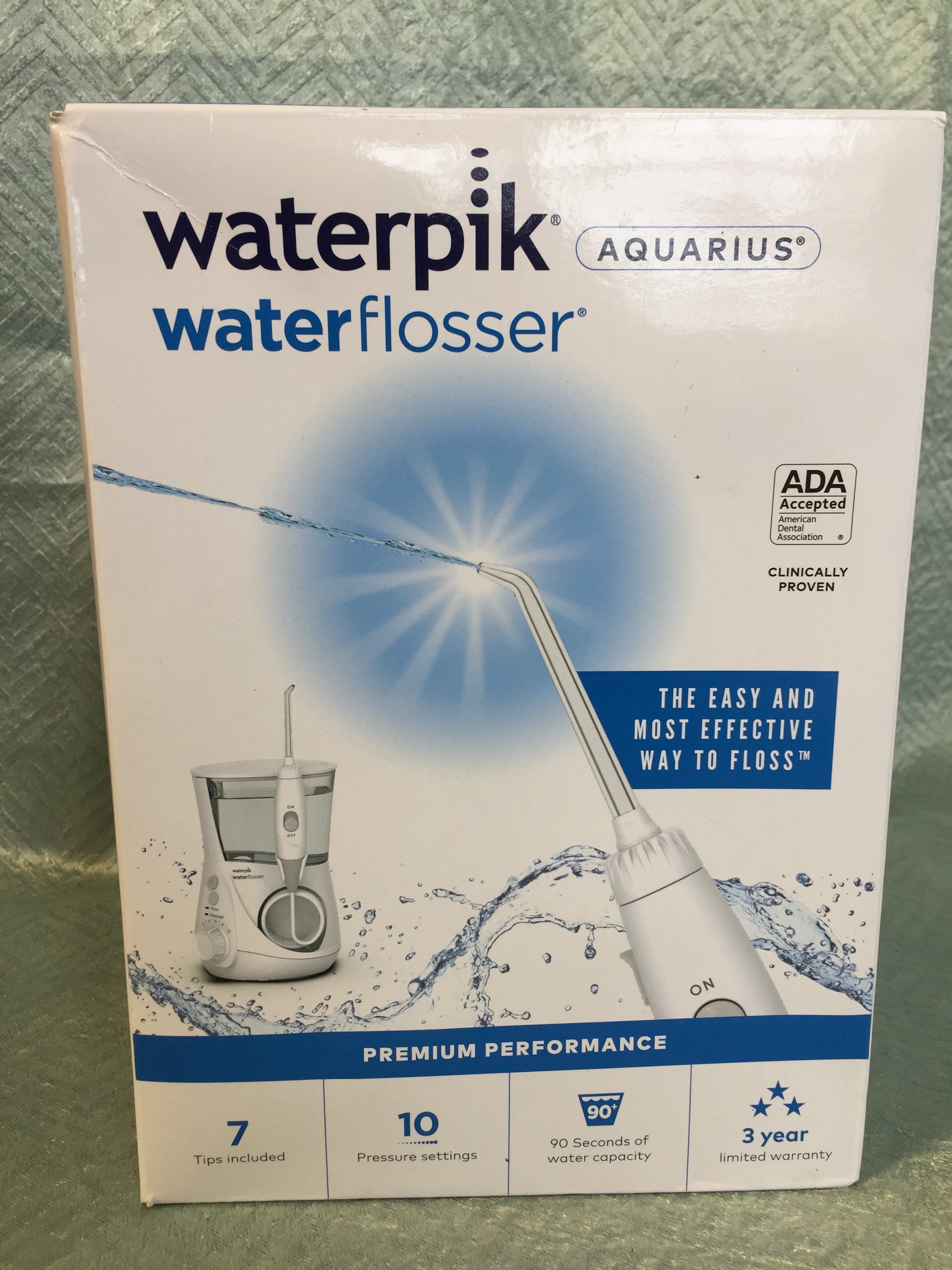 Waterpik Aquarius Water Flosser Professional, 10 Settings, 7 Tips, White WP-660 (7545470517486)
