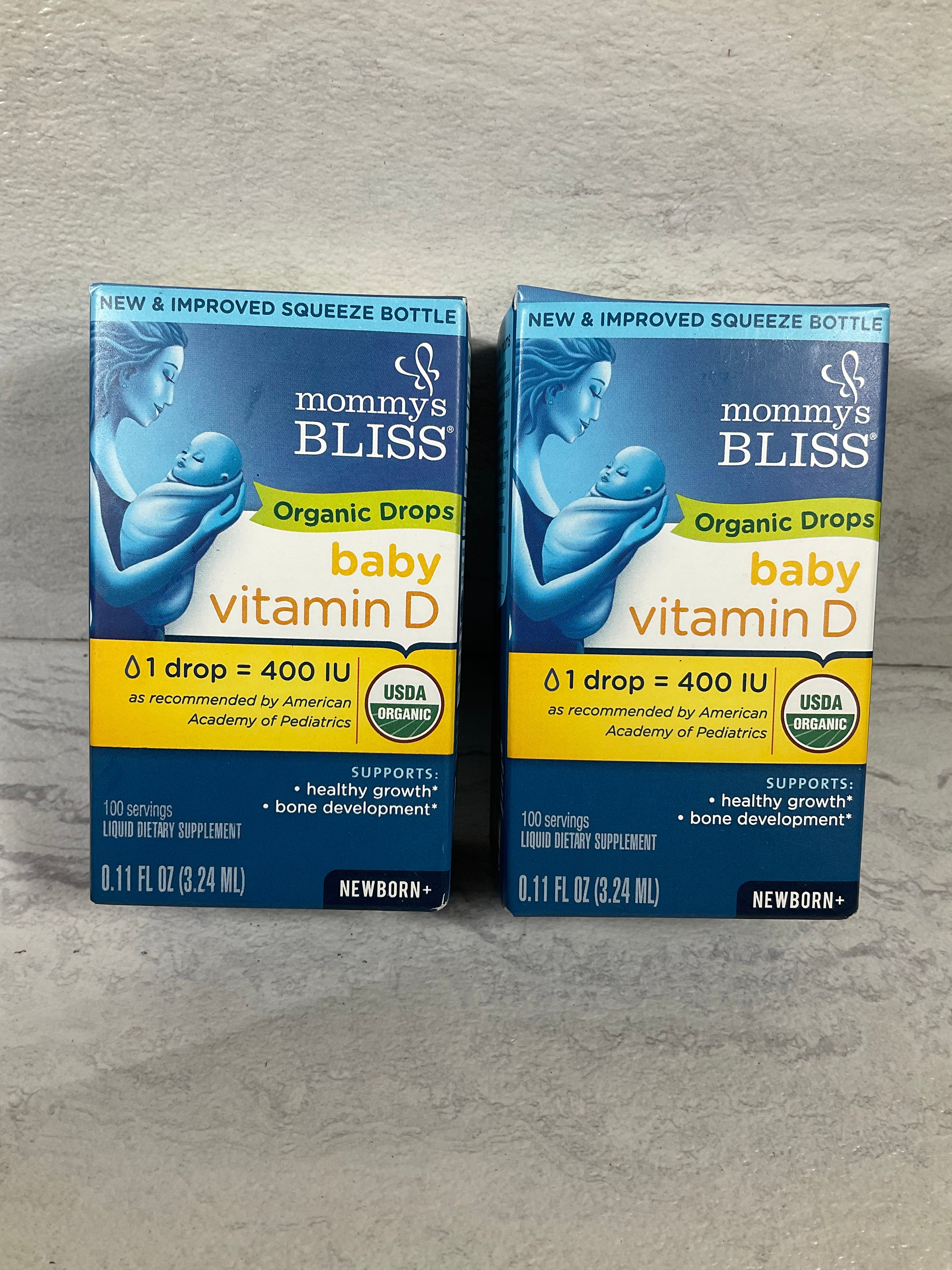 2-pack Mommy's Bliss Organic Drops, Vitamin D, 0.11 Fl Oz Exp. 2/23 (6963005915319)