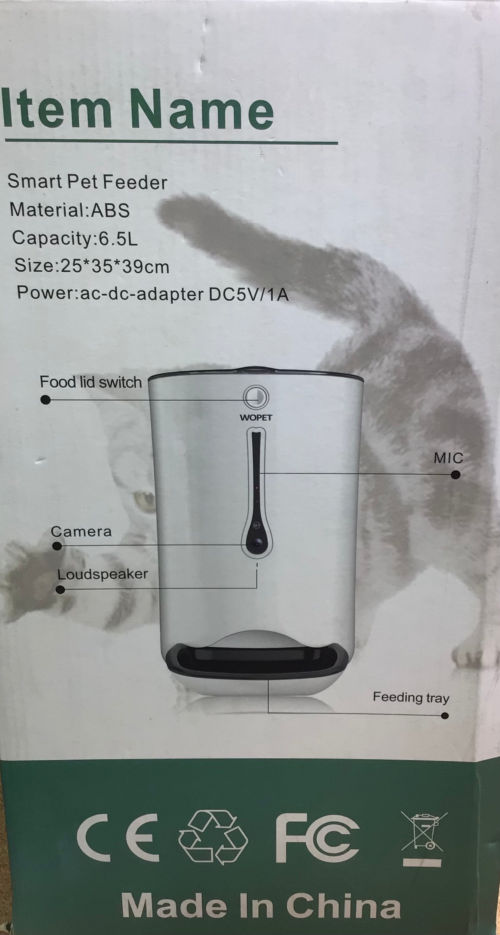WOPET Automatic ,Camera, Smart Feeder Cat Dog Food Dispenser **Tested** (7763794297070)