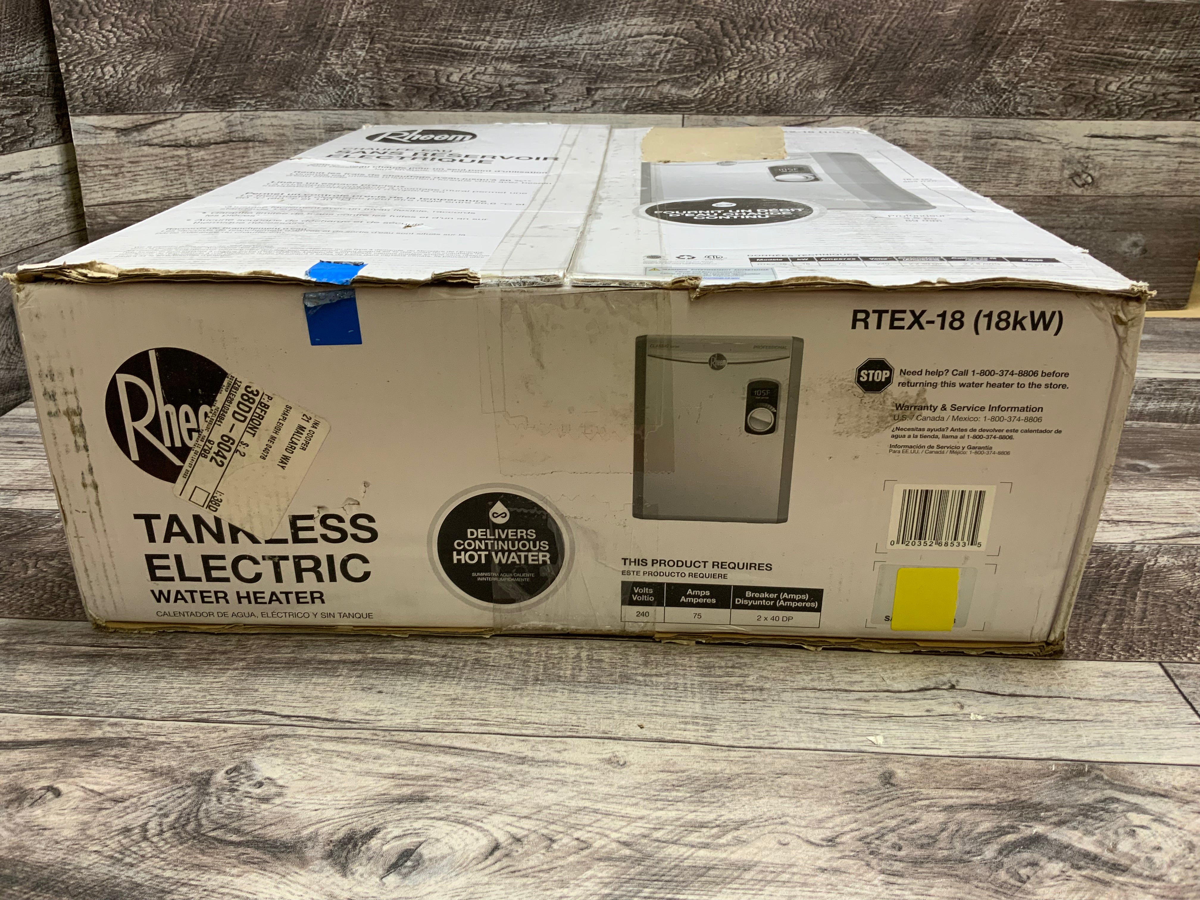 Rheem 18kW 240V Tankless Electric Water Heater (RTEX18)