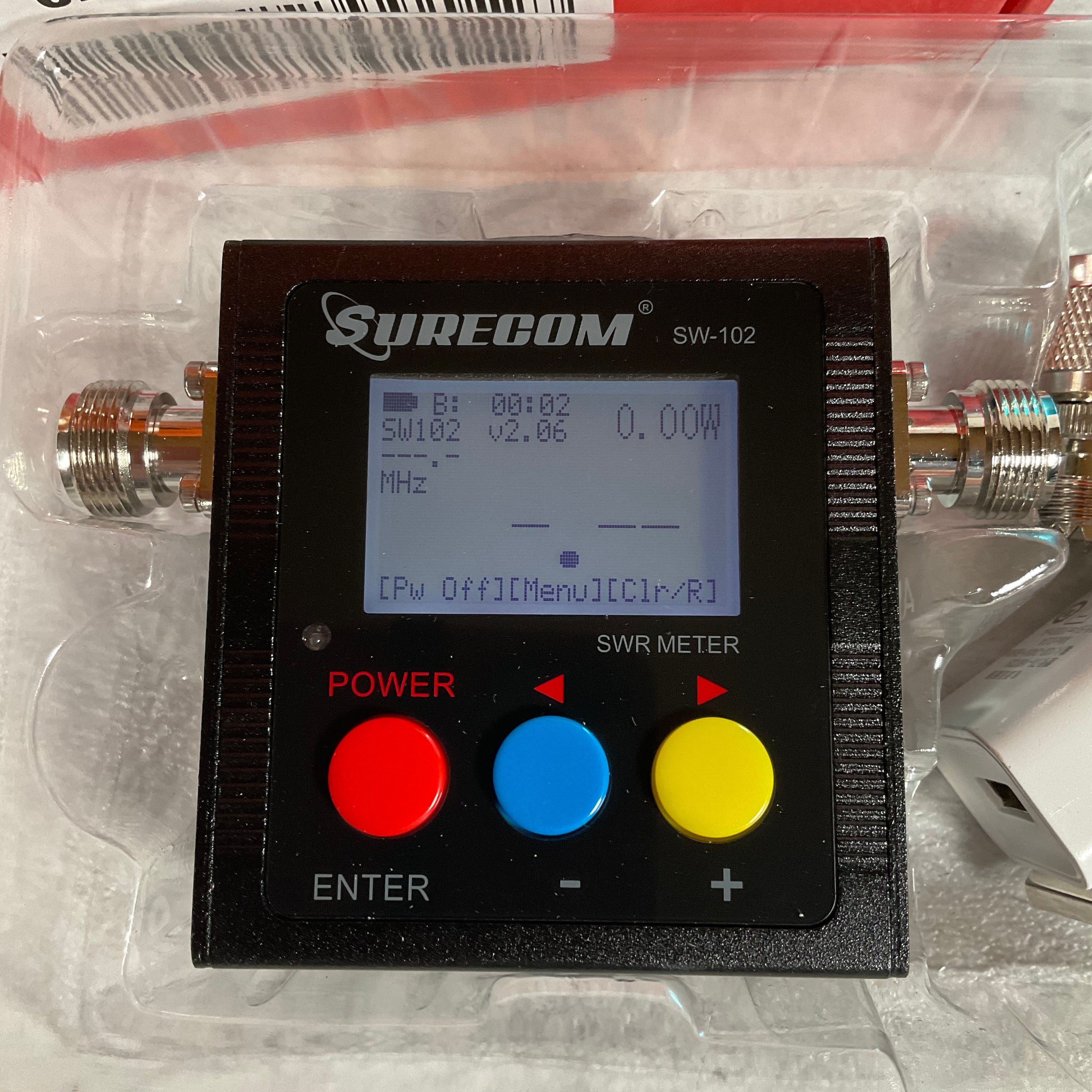 SW-102 Digital VHF/UHF 125-525Mhz Antenna Power & SWR Meter with Ground Plate (7456100778222)