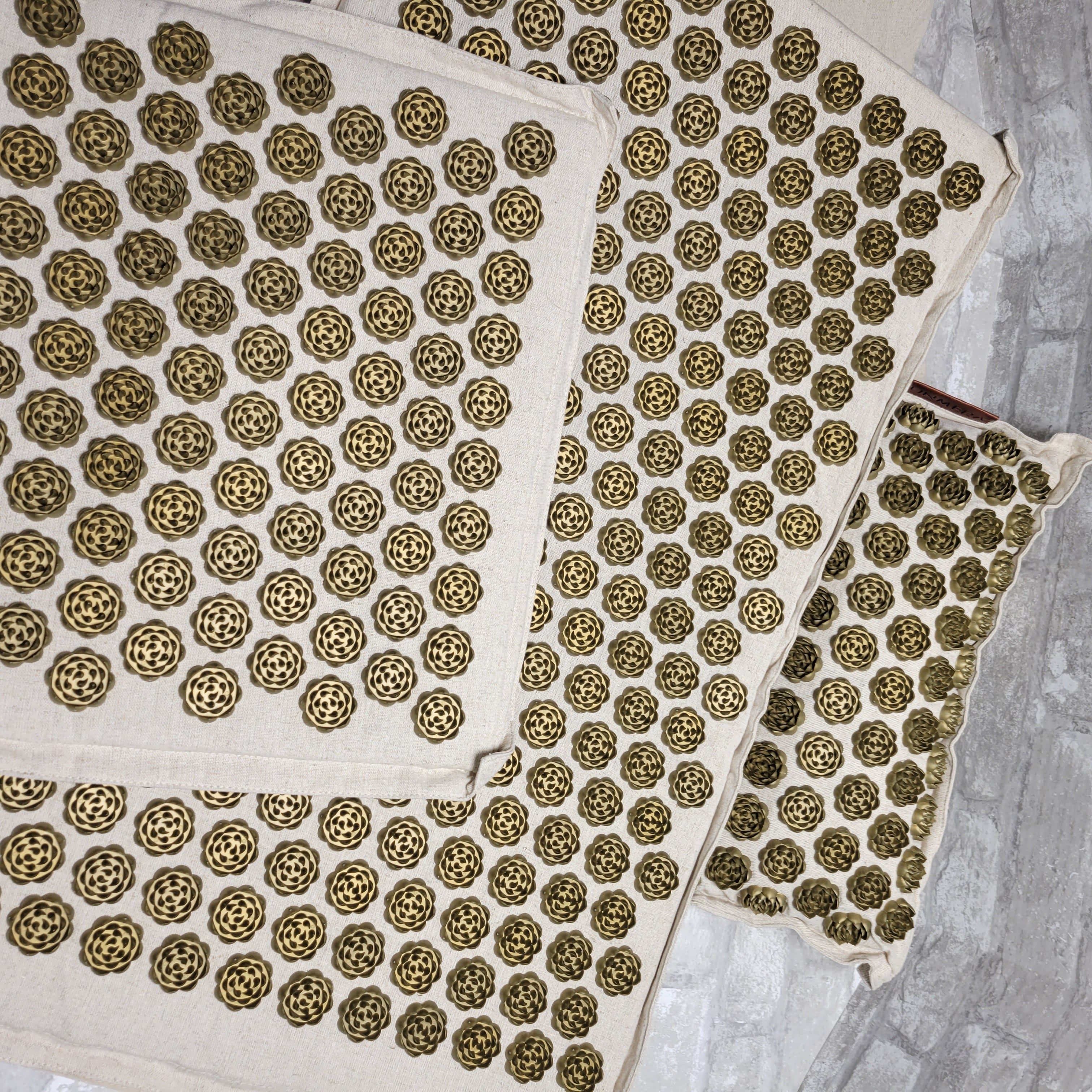 UNMERA Acupressure Mat & Pillow 5 pc Set Natural Eco Linen&Coconut Fiber Filling (8051861717230)