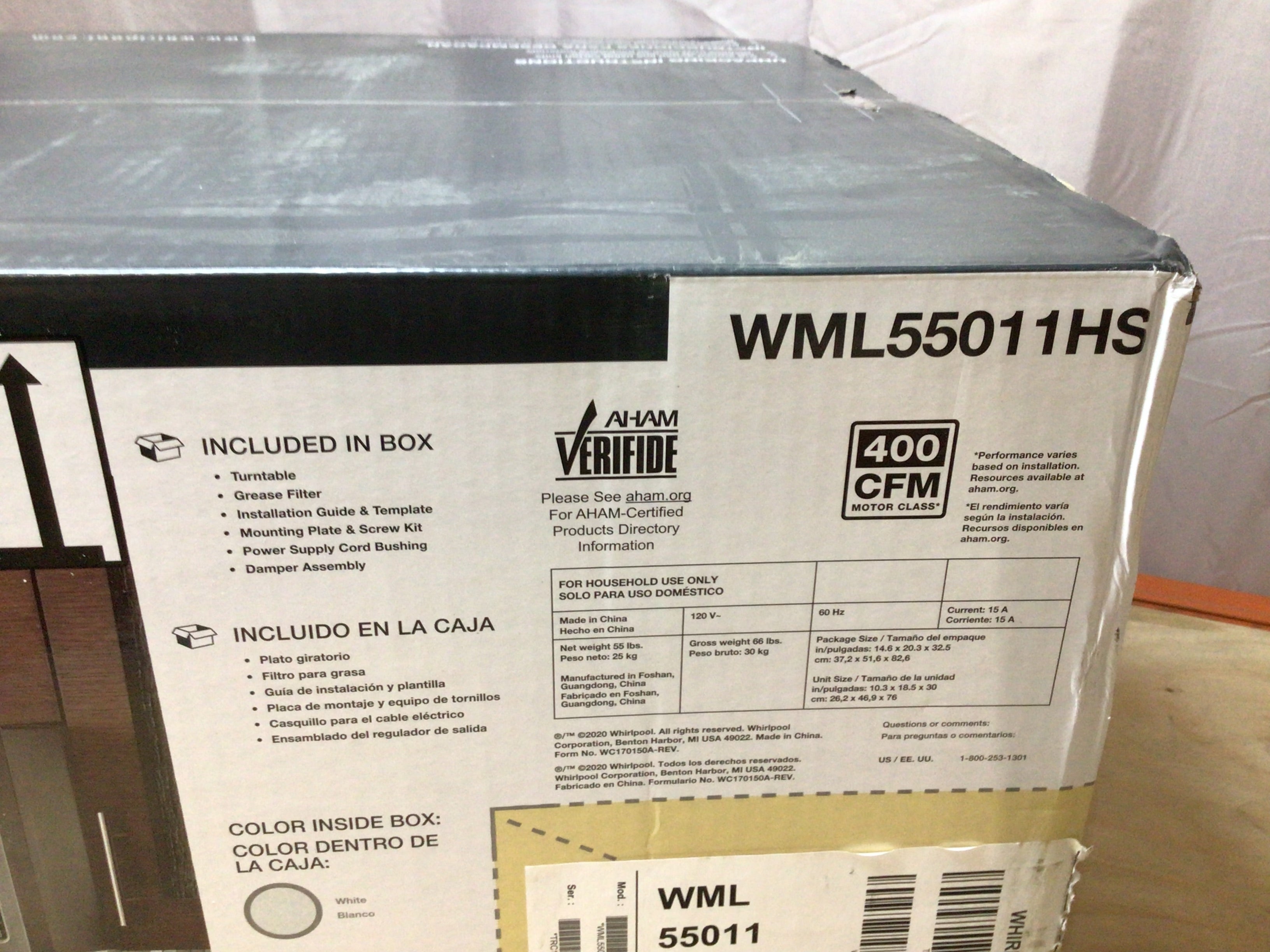 Whirlpool WML55011HS 30