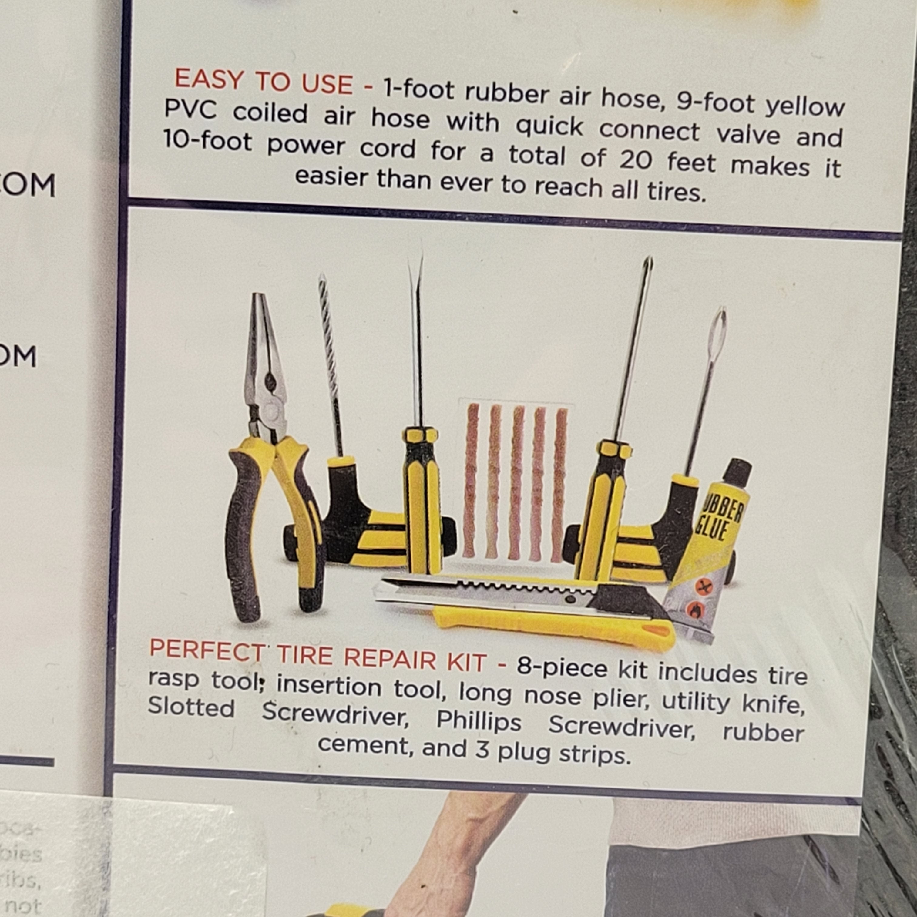 Air Pump and Tire Repair Kit – 12V DC Portable Air Compressor Tire Inflator (7928651809006)