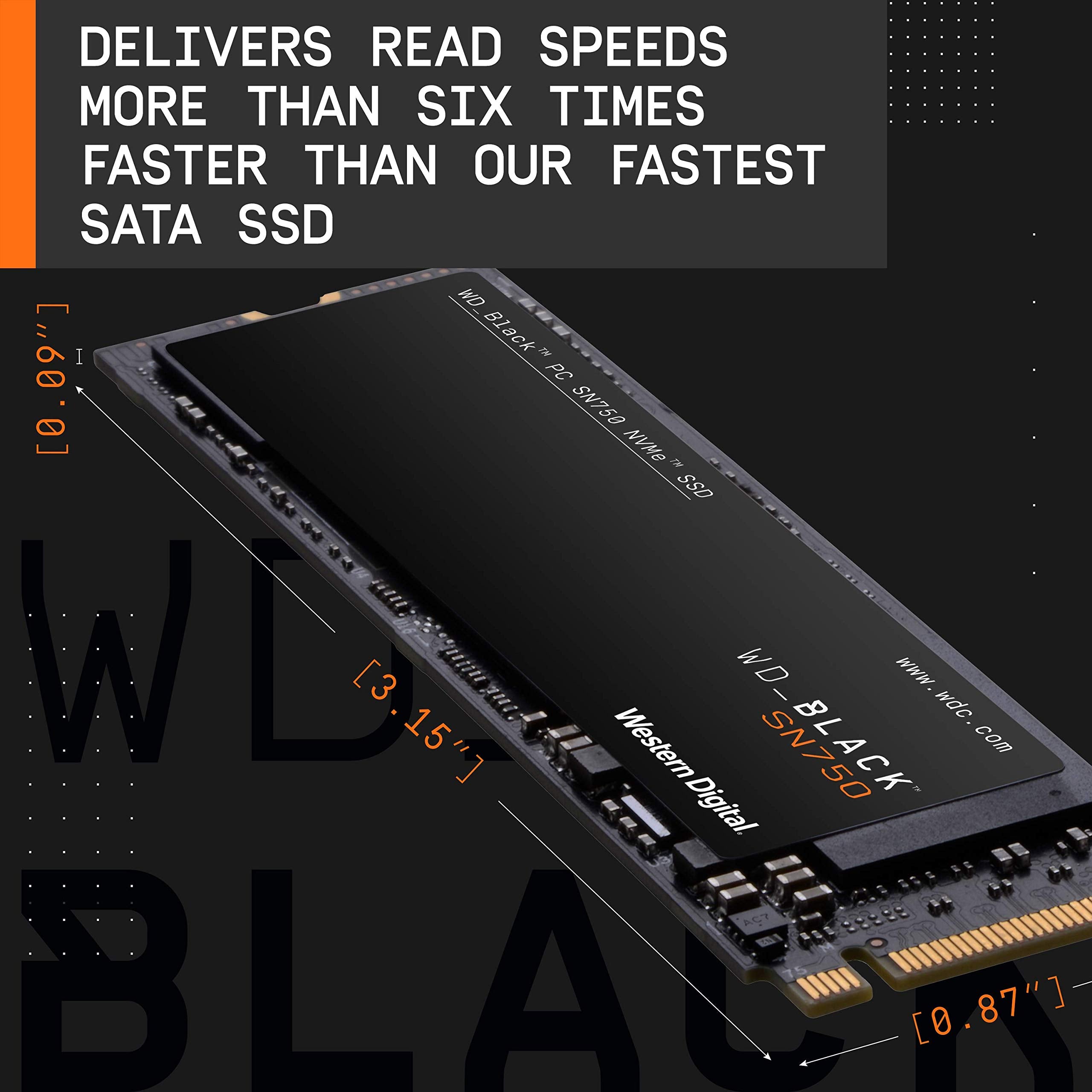 WD_BLACK 1TB SN750 NVMe Internal Gaming SSD Solid State Drive - Gen3 PCIe, M.2 2280, 3D NAND, Up to 3,470 MB/s - WDS100T3X0C (7735015833838)