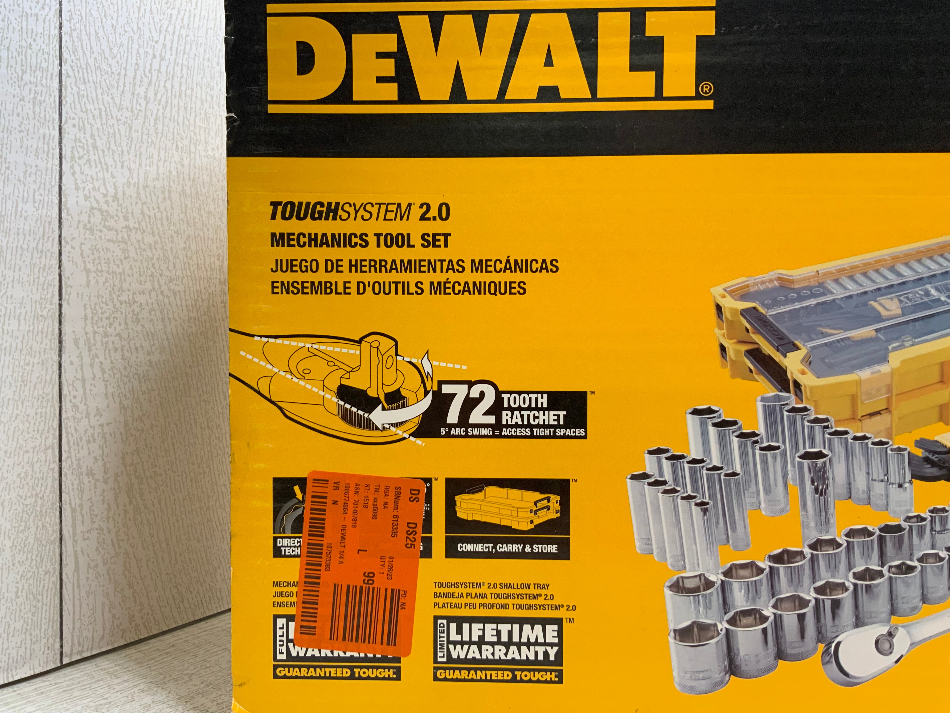 DEWALT 1/4 & 3/8DR 131PC MTS + TS TRAYS & LID (DWMT45402) (8044609405166)