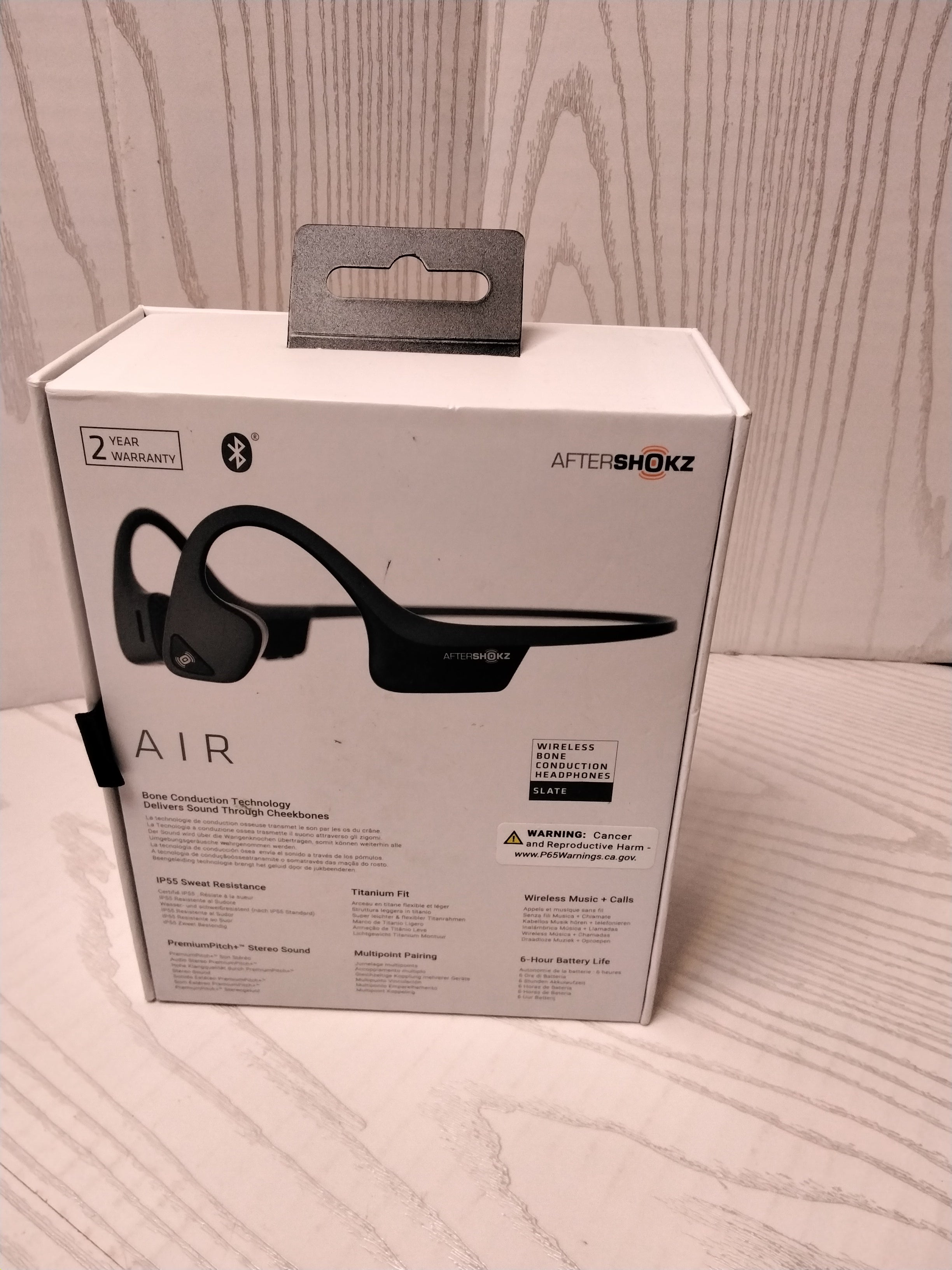 AfterShokz Air Bone Conduction Wireless Bluetooth Headphones, Slate Grey (7763697926382)