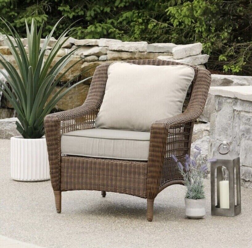 Hampton Bay 22 in. x 24 in. Deep Seating Outdoor Lounge Chair Cushions- Beige (8171704287470)