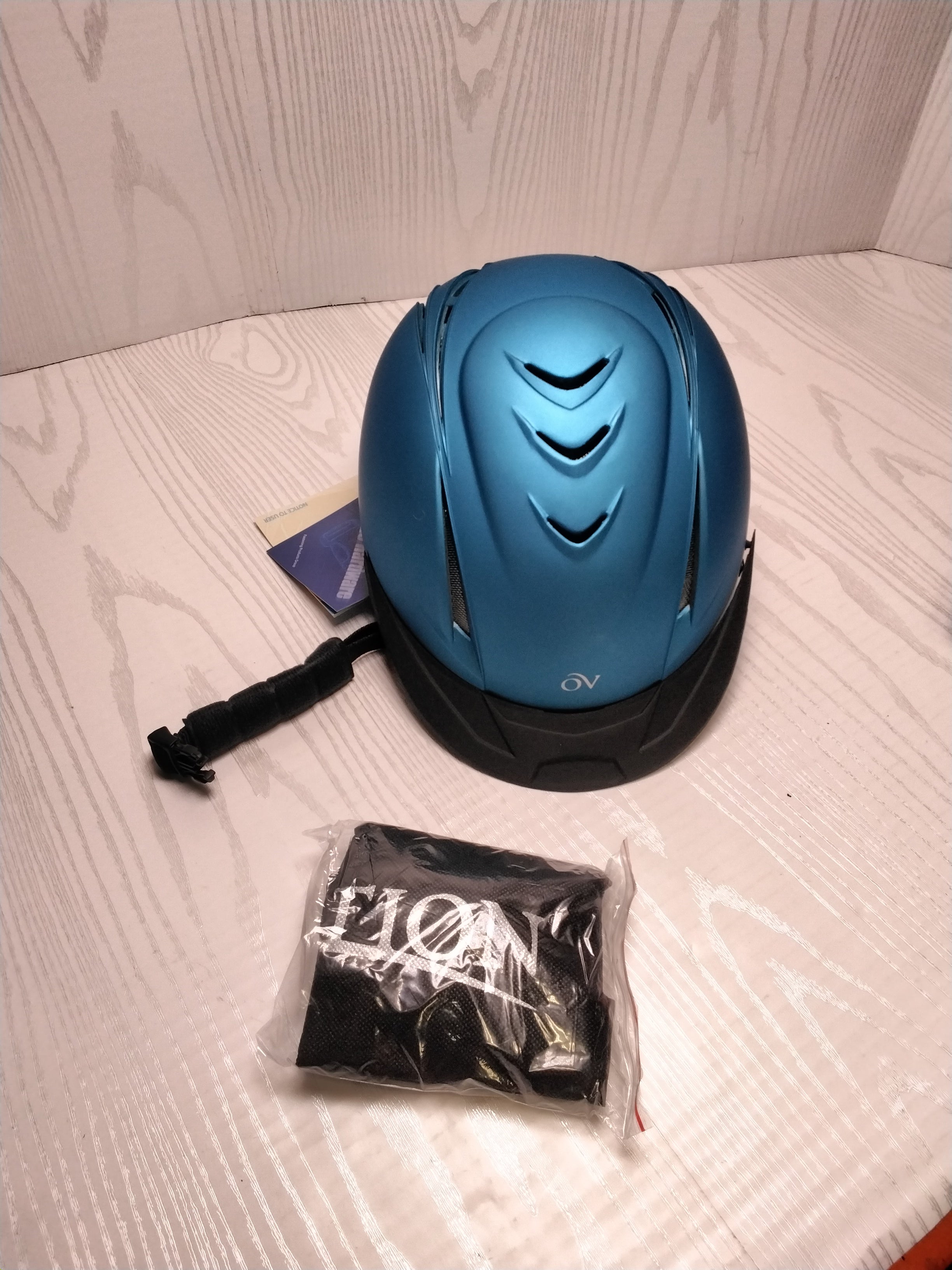 Ovation Deluxe Schooler Helmet- Size Kids M/L Metallic Blue (7748148363502)