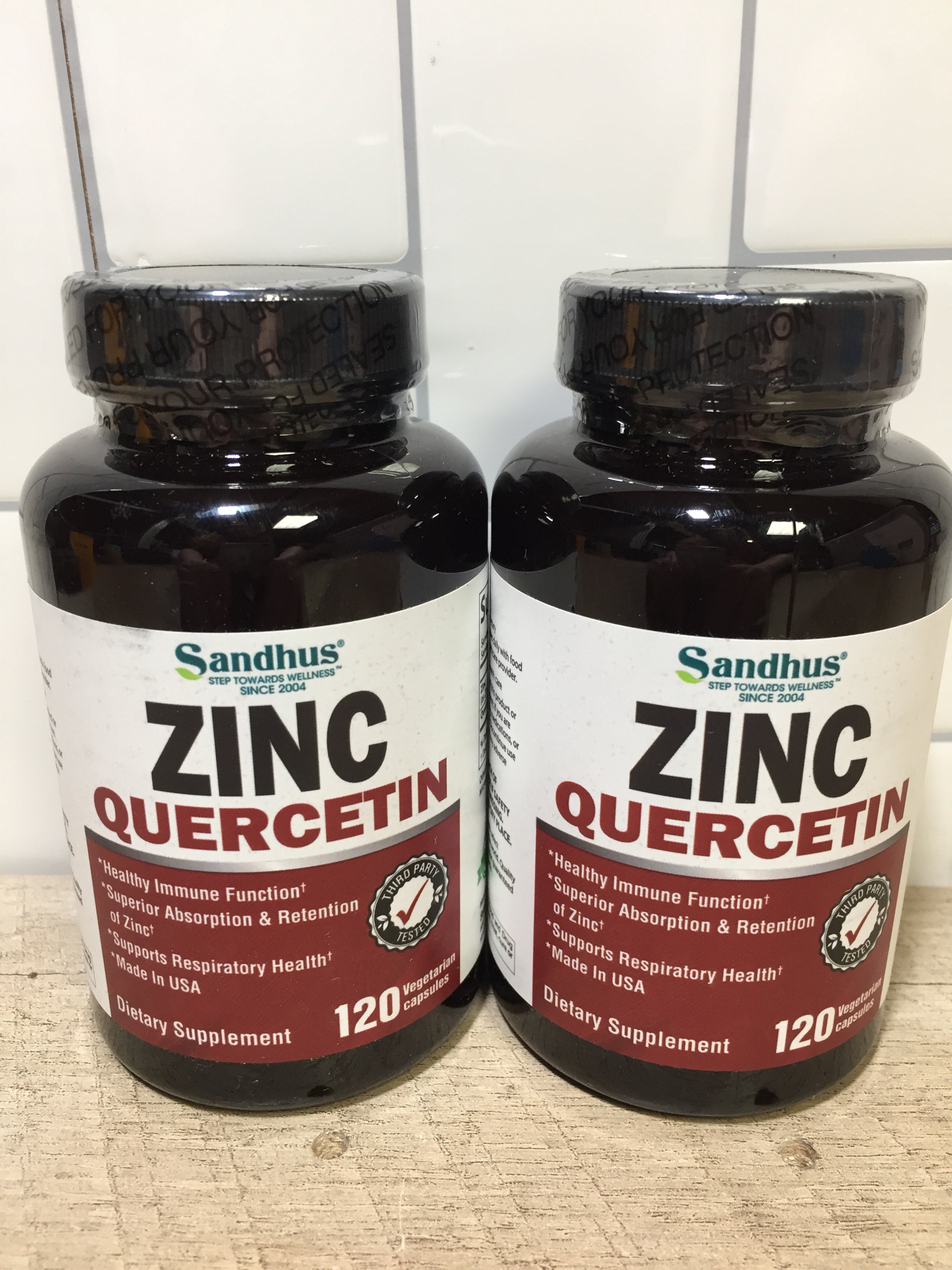 2 Pack - Zinc Quercetin 120 Vegetarian Capsules - Expires 12/2024 (7199668961518)