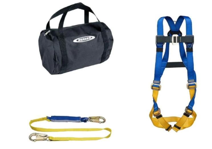 Werner K121013 Aerial Kit Basewear Std Harness, 6-Foot DeCoil Lanyard (7351905878254)