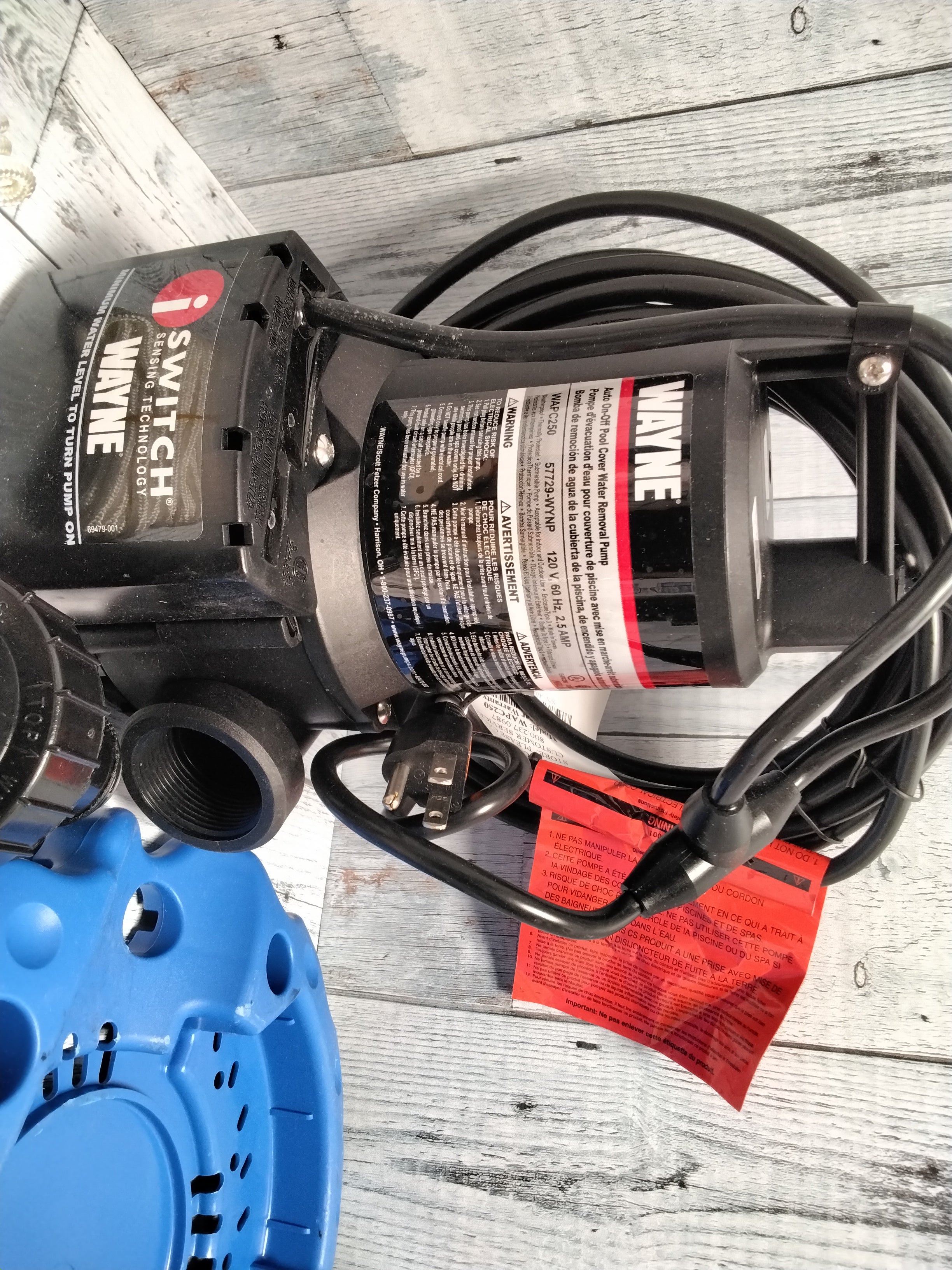 Wayne Pool Cover Pump 1/4 HP 3000 Gallons Per Hour (7913610346734)