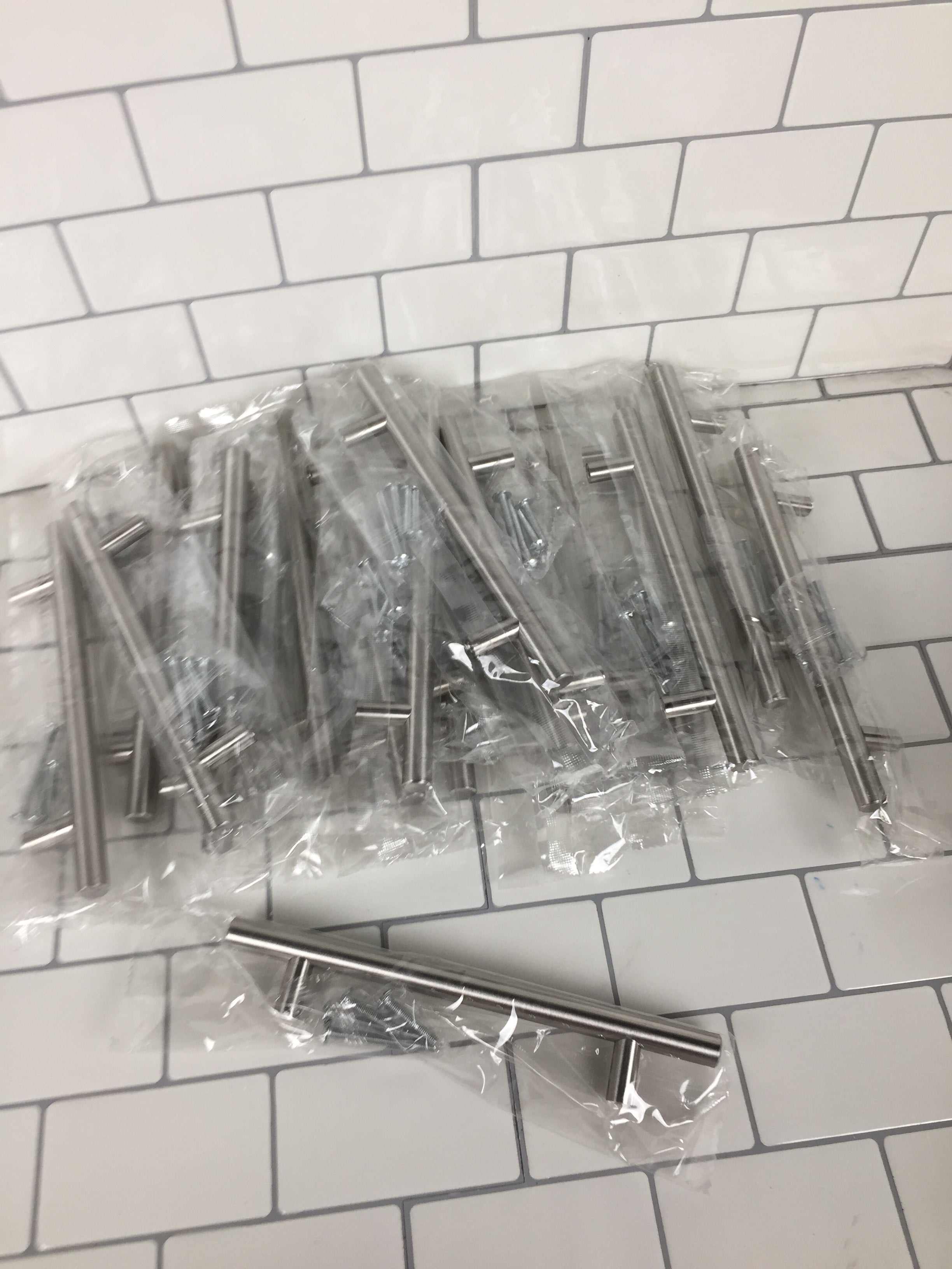 20 Pack - Brushed Nickel Cabinet/Drawer Pulls with Hardware - 7 1/2 inches (7439555166446)