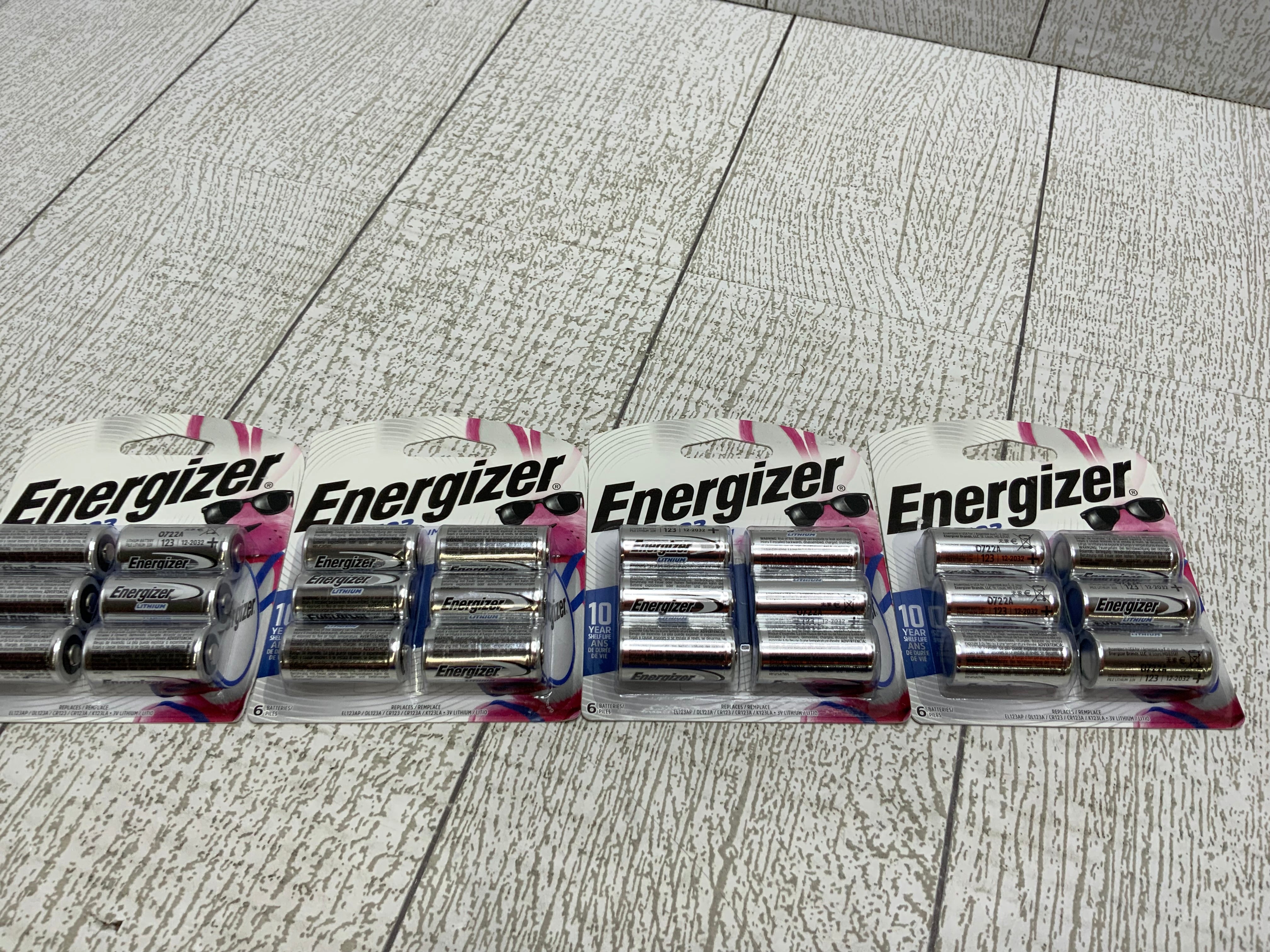 Energizer 123 Batteries, Lithium CR123A Battery, 6 Battery Count **LOT OF 4** (8060043985134)