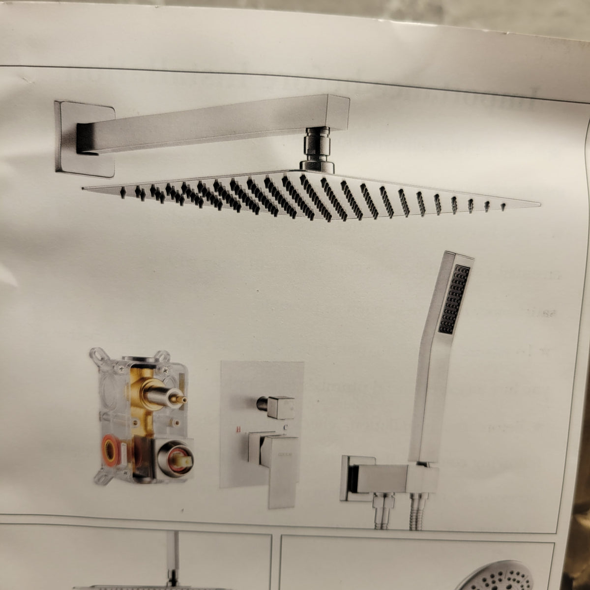 Cobbe Shower 10" Rainfall Shower Head with Handheld, Brushed Nickel