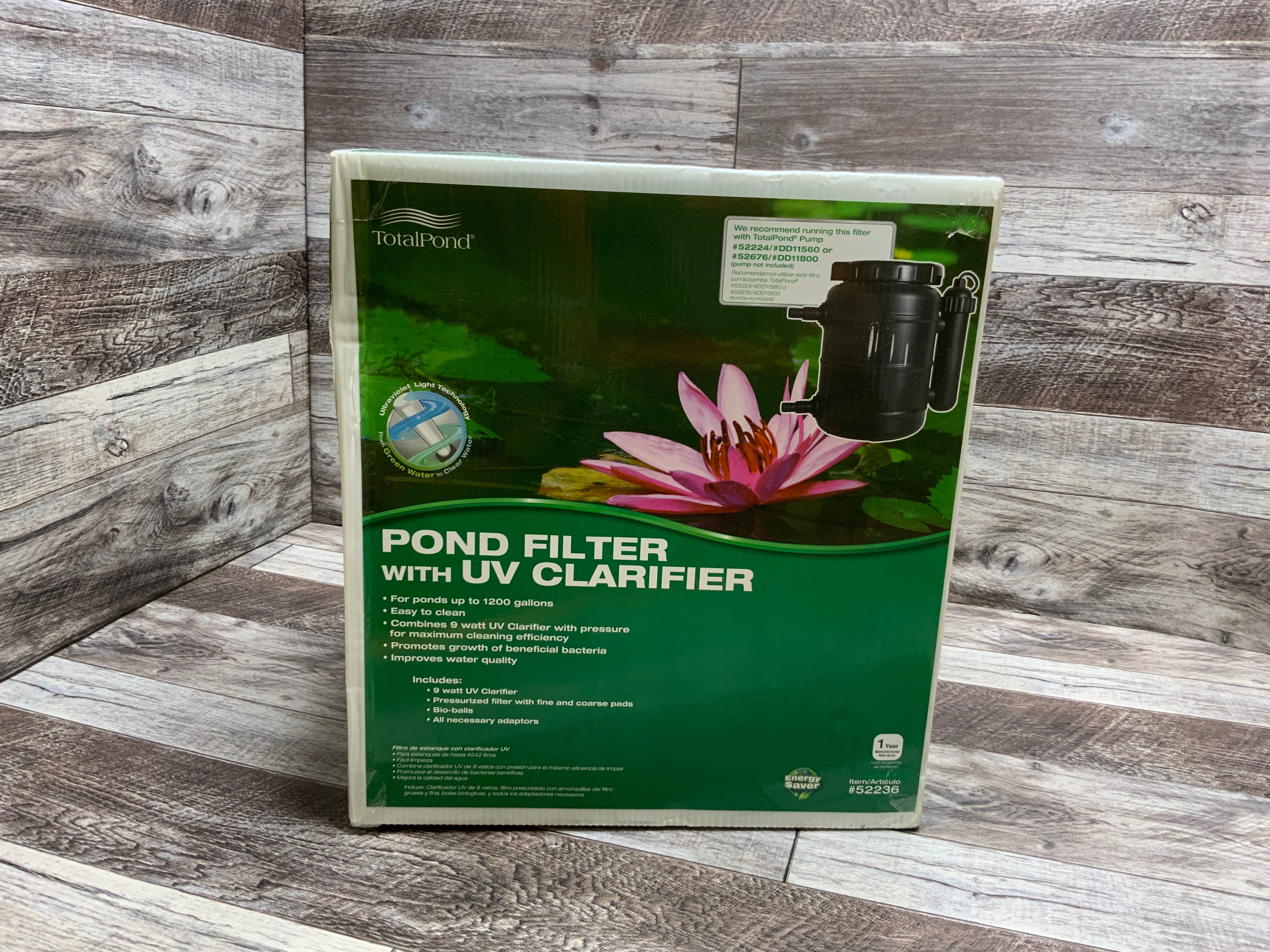 TotalPond Complete Pond Filter with UV Clarifier Black 15.16 x 9.06 x 13.11 in. (8144147120366)
