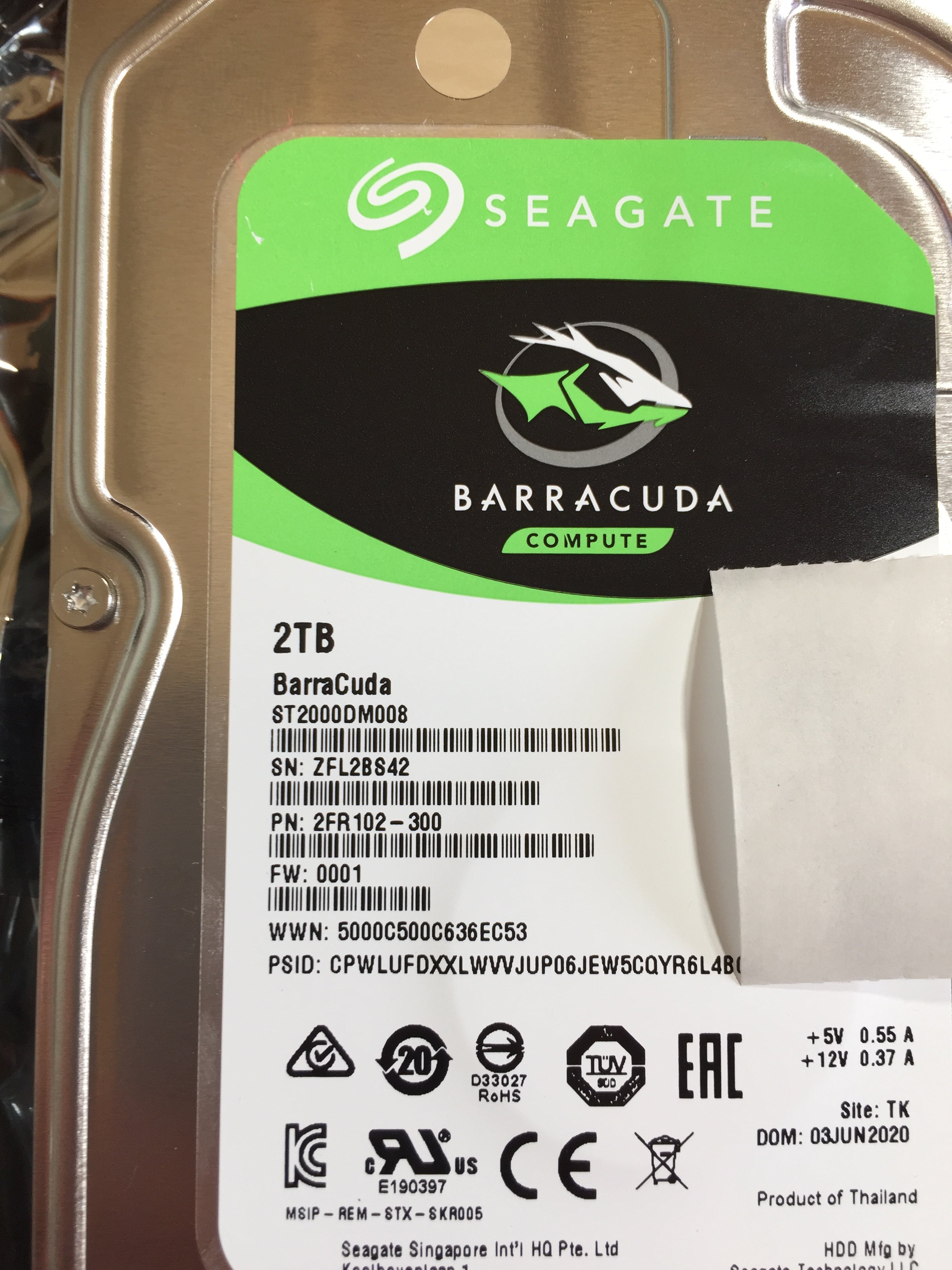 Seagate BarraCuda 2TB Internal Hard Drive HDD – (ST2000DM008/ST2000DMZ08) (7677077815534)