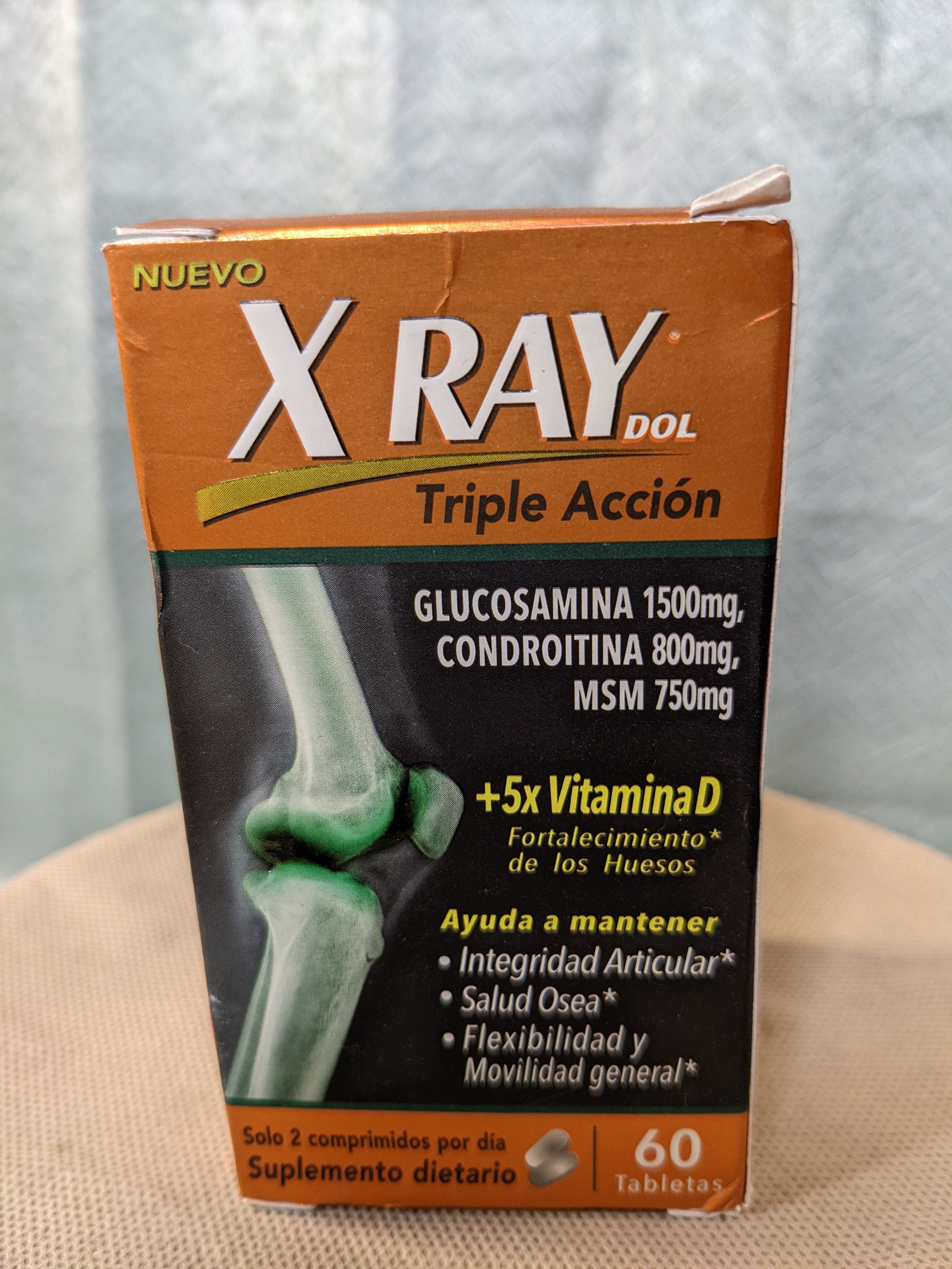 XRAY Triple Action Joint Health Supplement with Vitamin D, White, 60 Count Sealed. Expires 3/2022 (7567455027438)