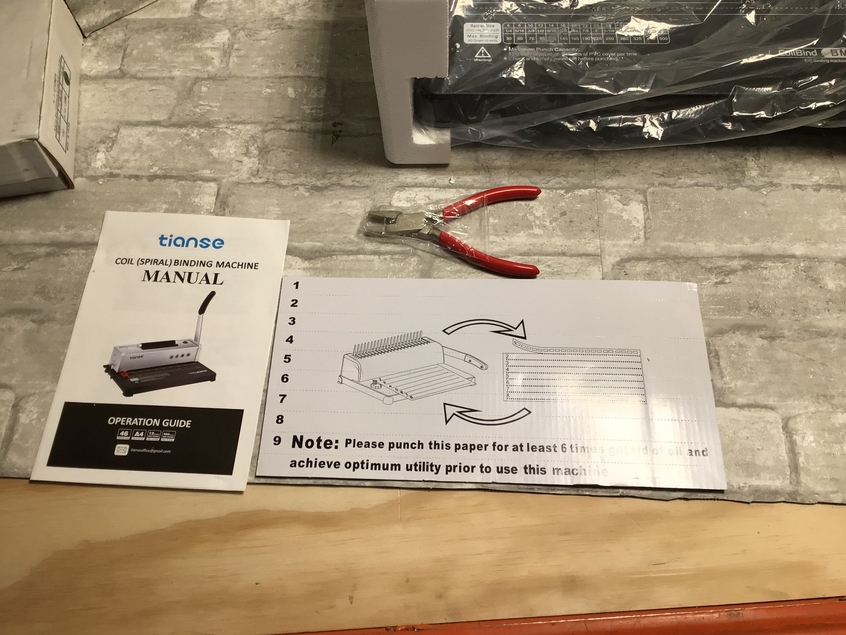 TIANSE Binding Machine, Spiral Coil Binder Machine, Manual Book Maker*