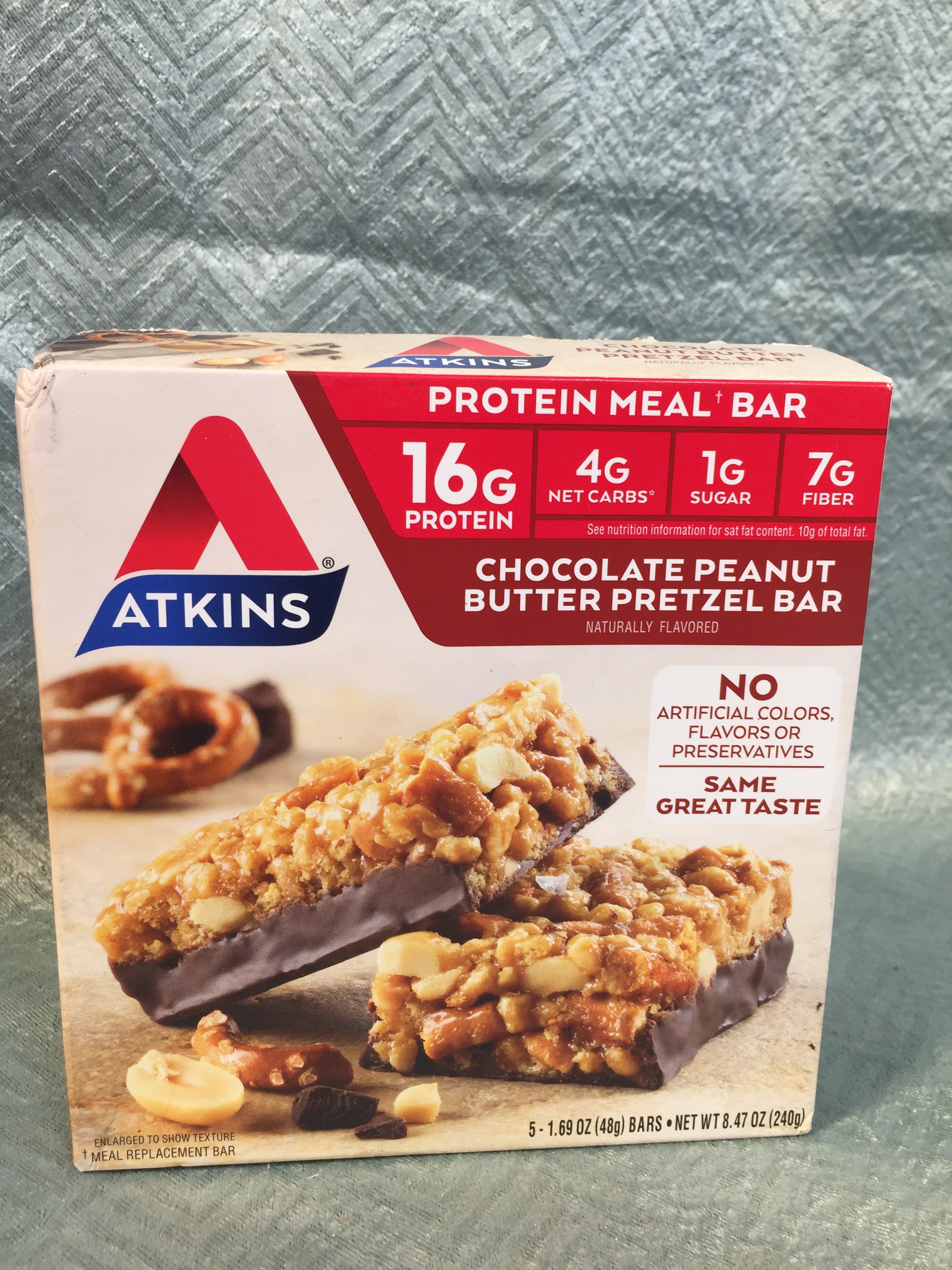 Atkins Peanut Butter Pretzel Snack Bar - 5 Little Bars - Expires 08/15/2022 (7593109815534)