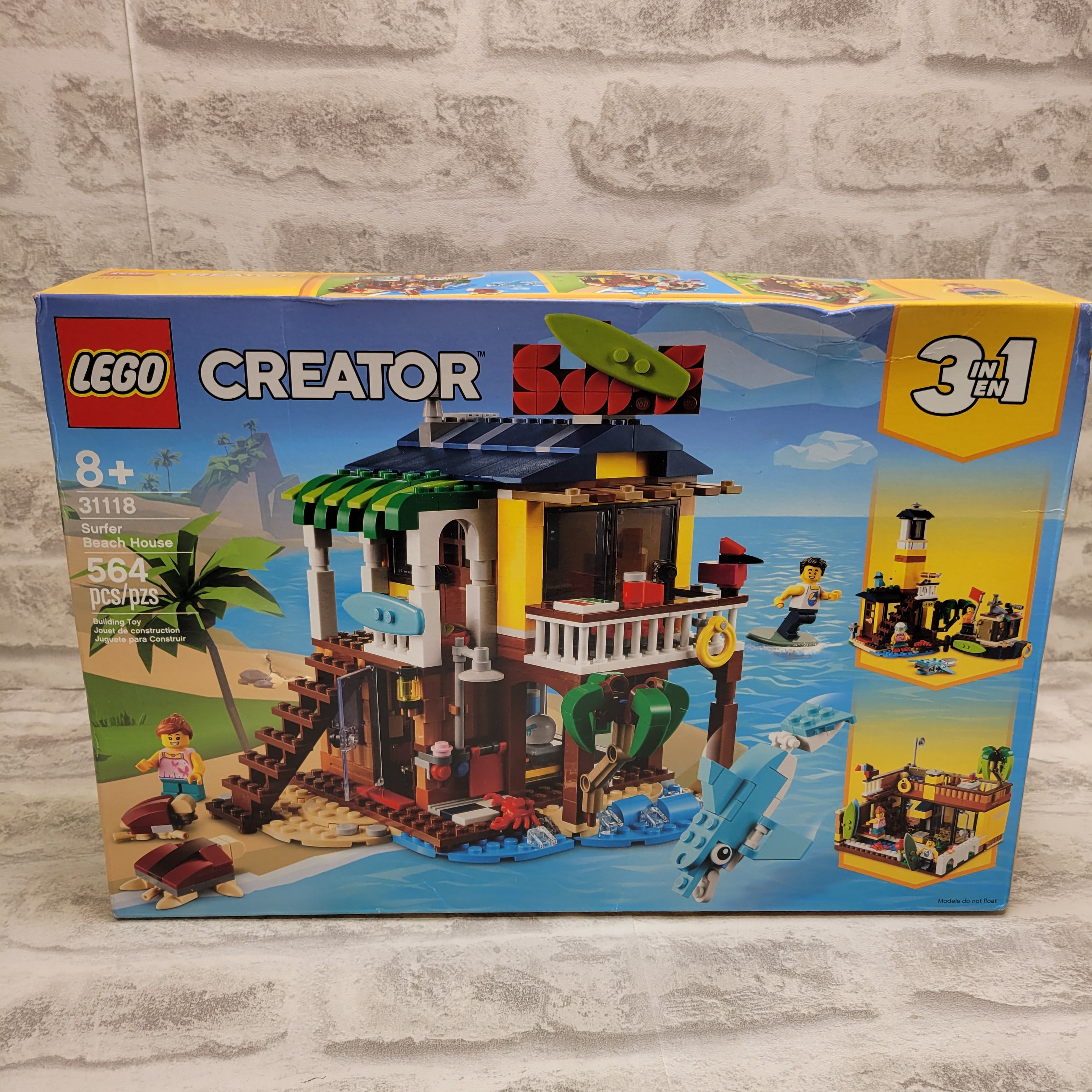 LEGO Creator 3in1 Surfer Beach House 31118 Building Kit (564 Pieces) (7611666006254)