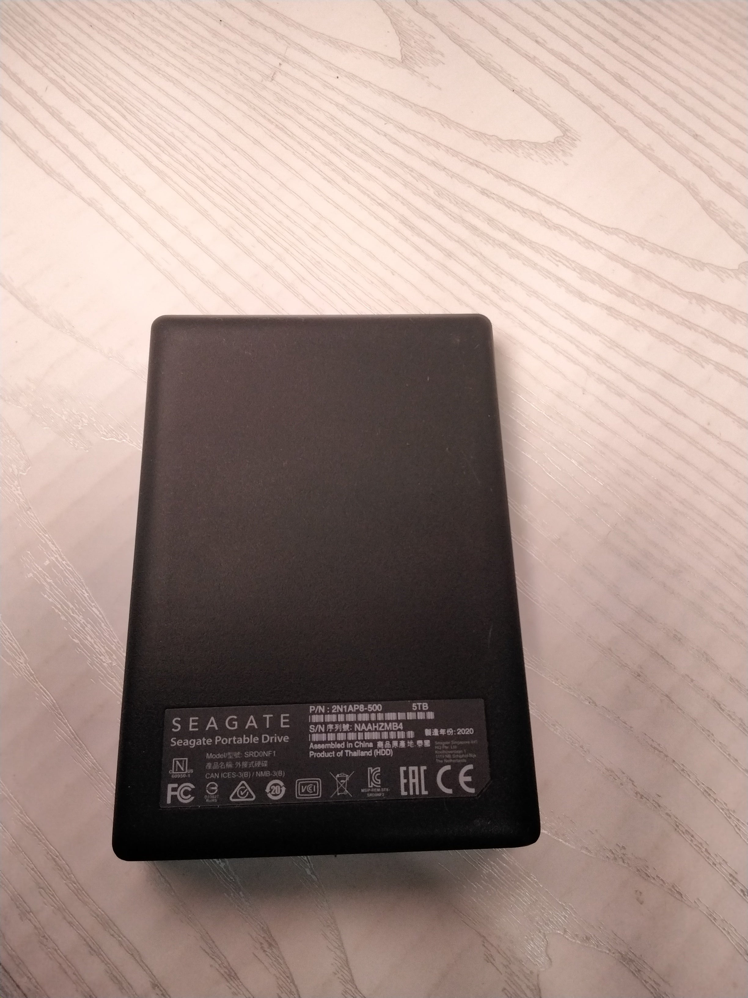 Seagate Portable 5 TB External Hard Drive - SRD0NF1, Black