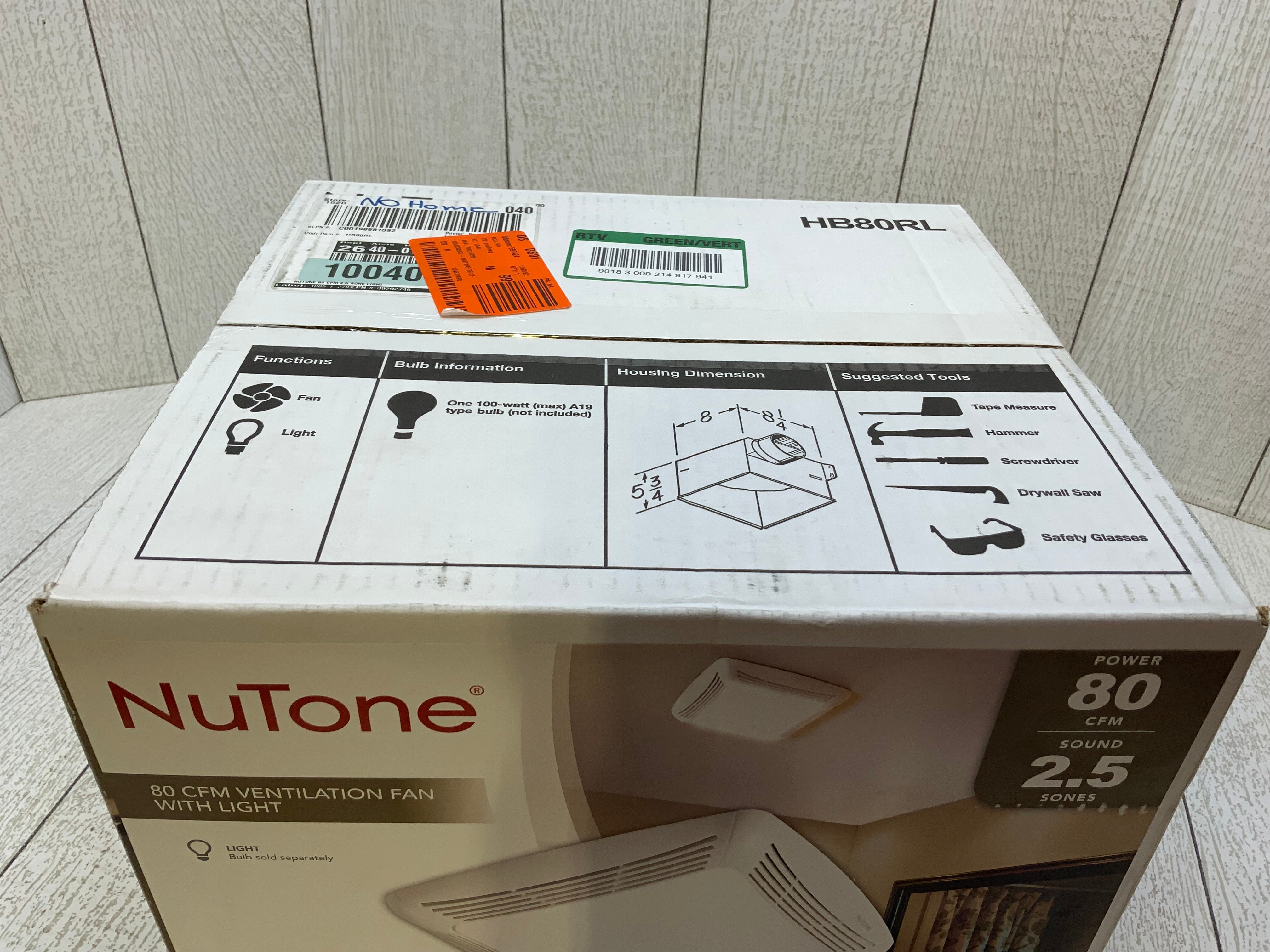 Broan-NuTone 80 CFM Ceiling Bathroom Exhaust Fan with Light