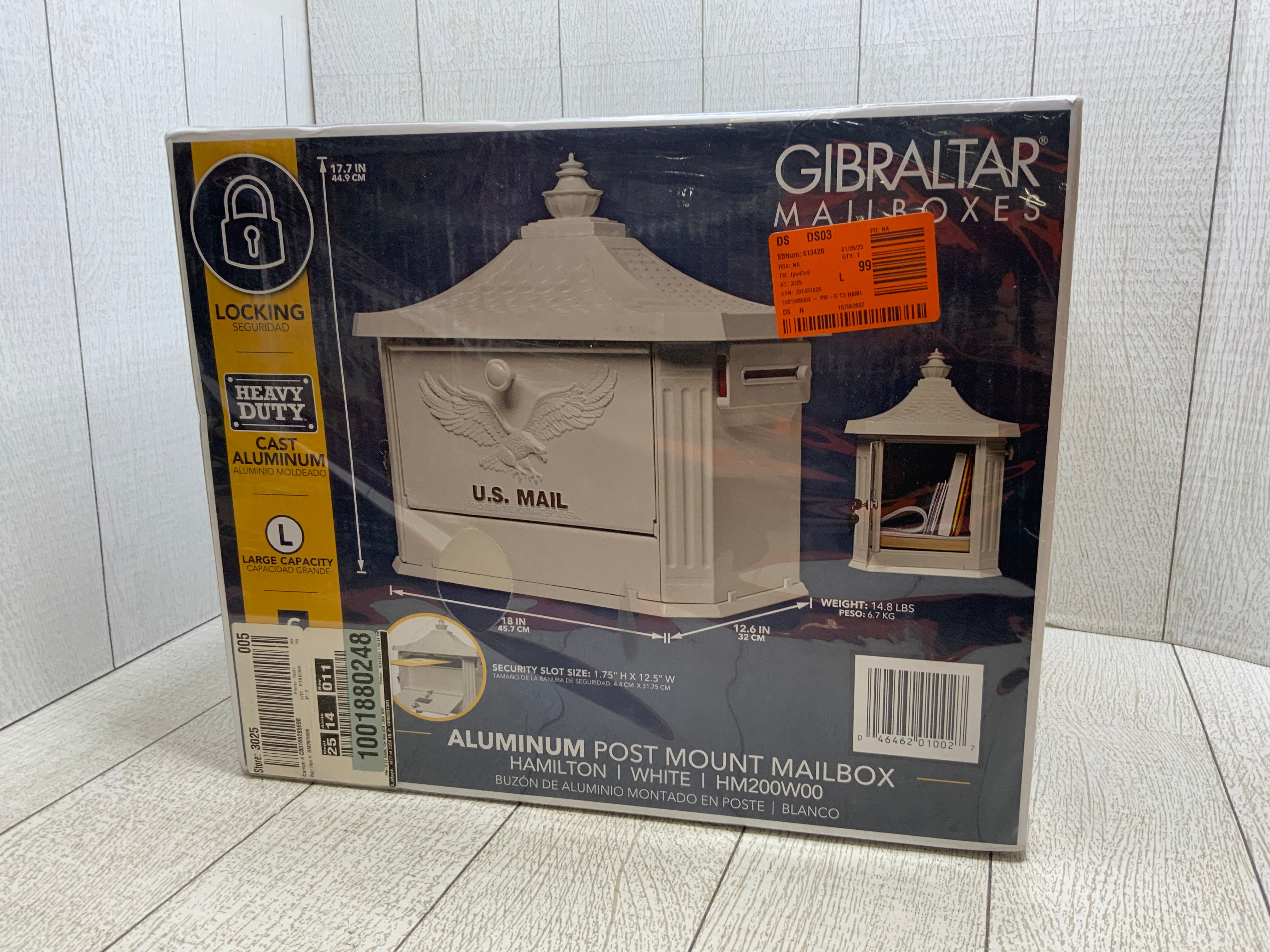 Gibraltar Mailboxes Hamilton Large Capacity Cast Aluminum White (8042924802286)