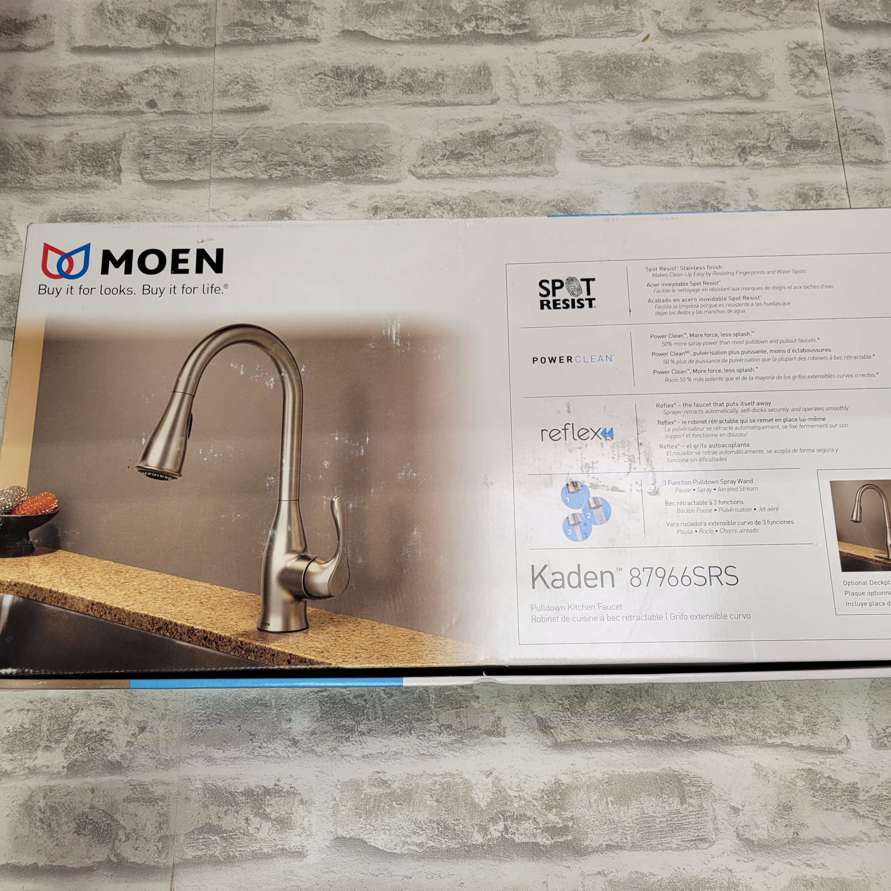 MOEN Kaden Single-handle Pull-down Sprayer Kitchen Faucet-Spot Resist Stainless (7627106418926)