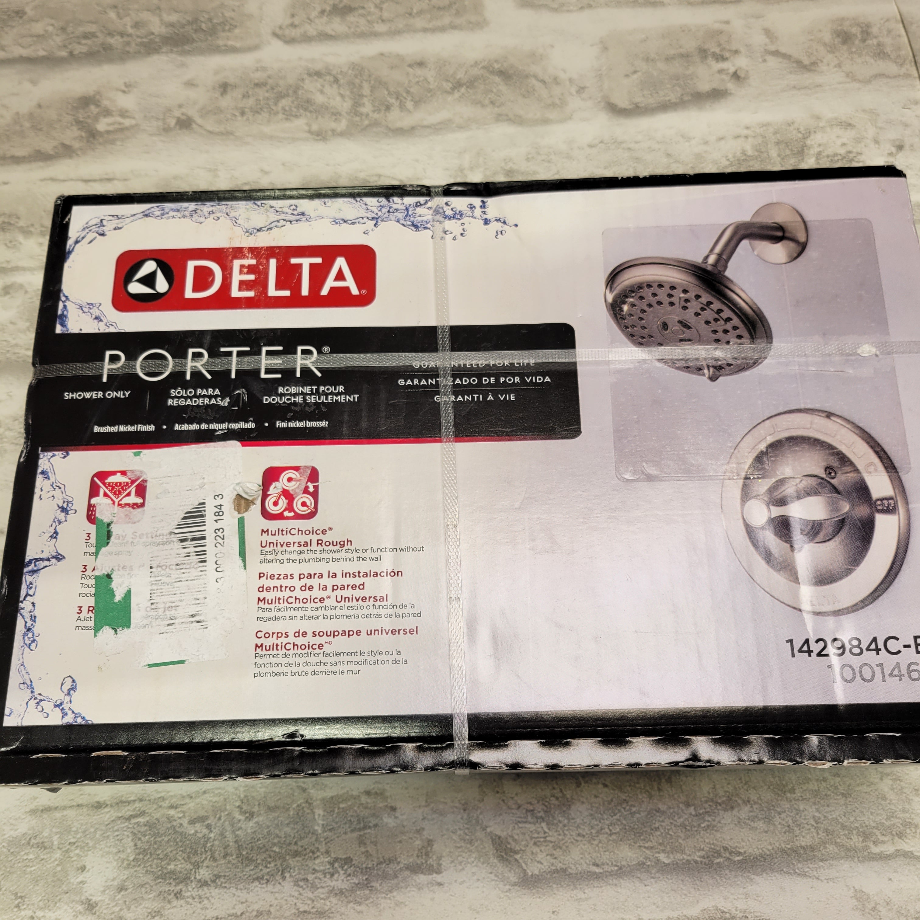 Delta Porter Shower Faucet in Brushed Nickel (Valve Included)
