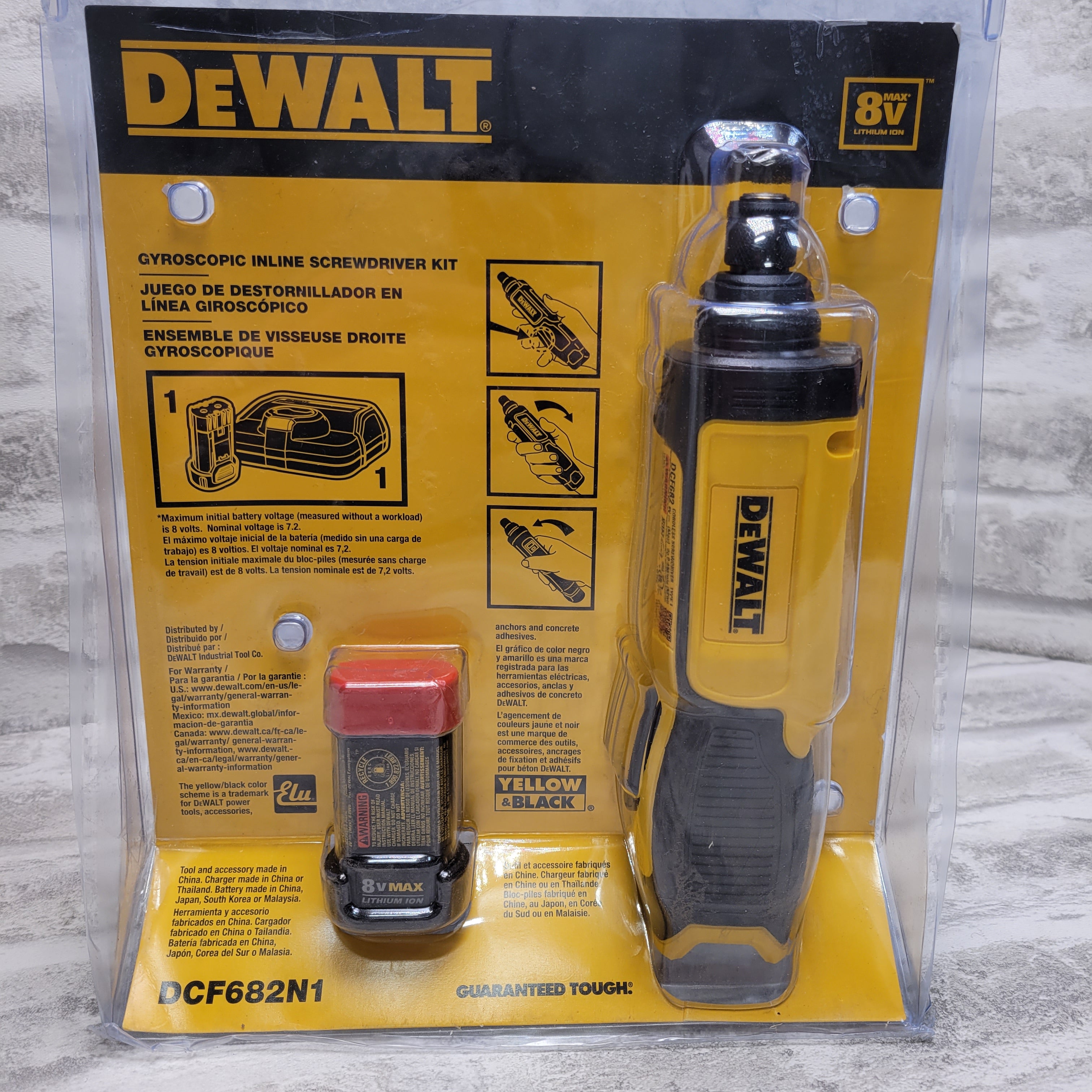**FOR PARTS/NOT WORKING**DEWALT 8V Cordless Screwdriver Kit, 1 Battery(DCF682N1) (7556092461294)