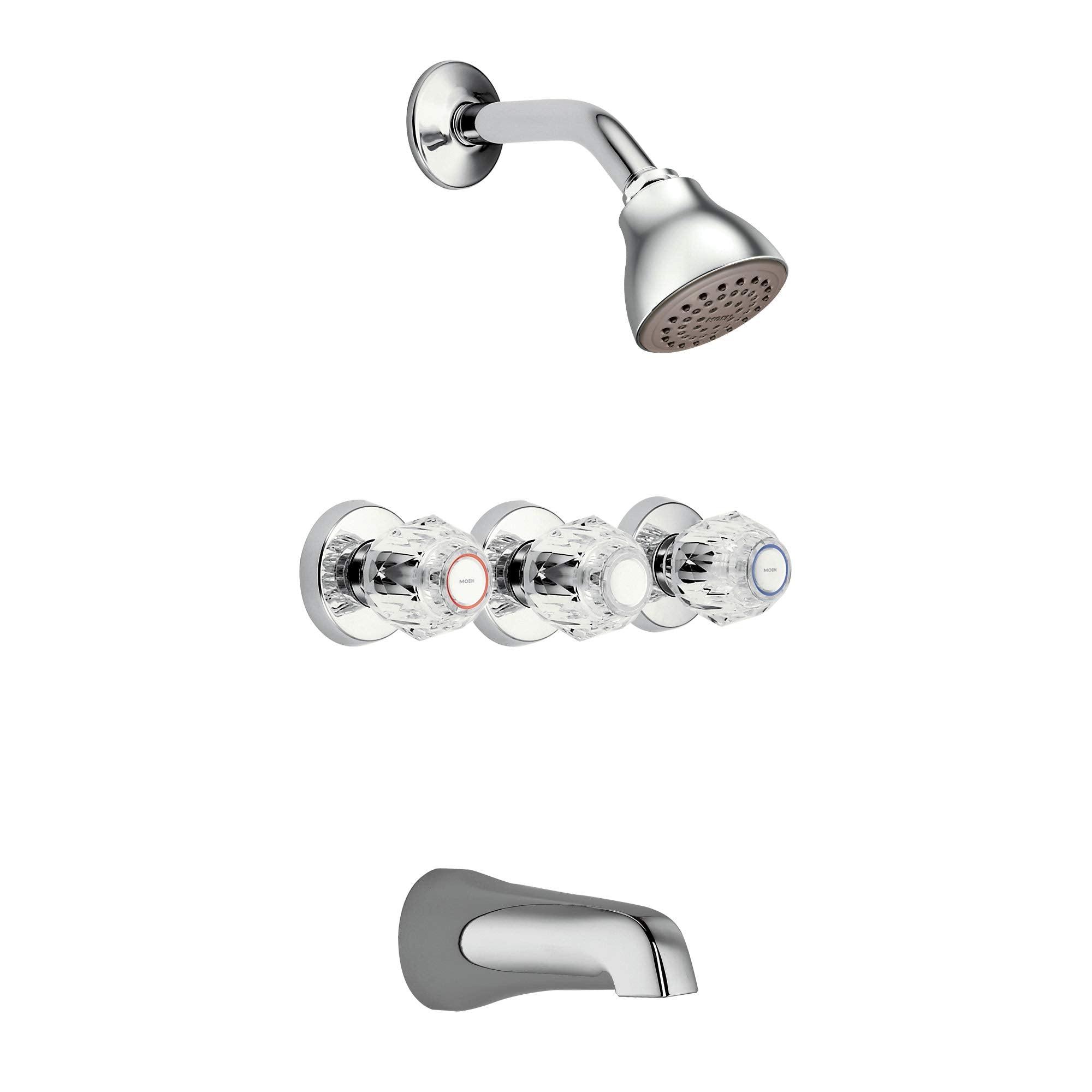 Moen 2995EP Chateau Three-Handle Tub and Eco-Performance Shower Faucet w/Valve (7629558448366)