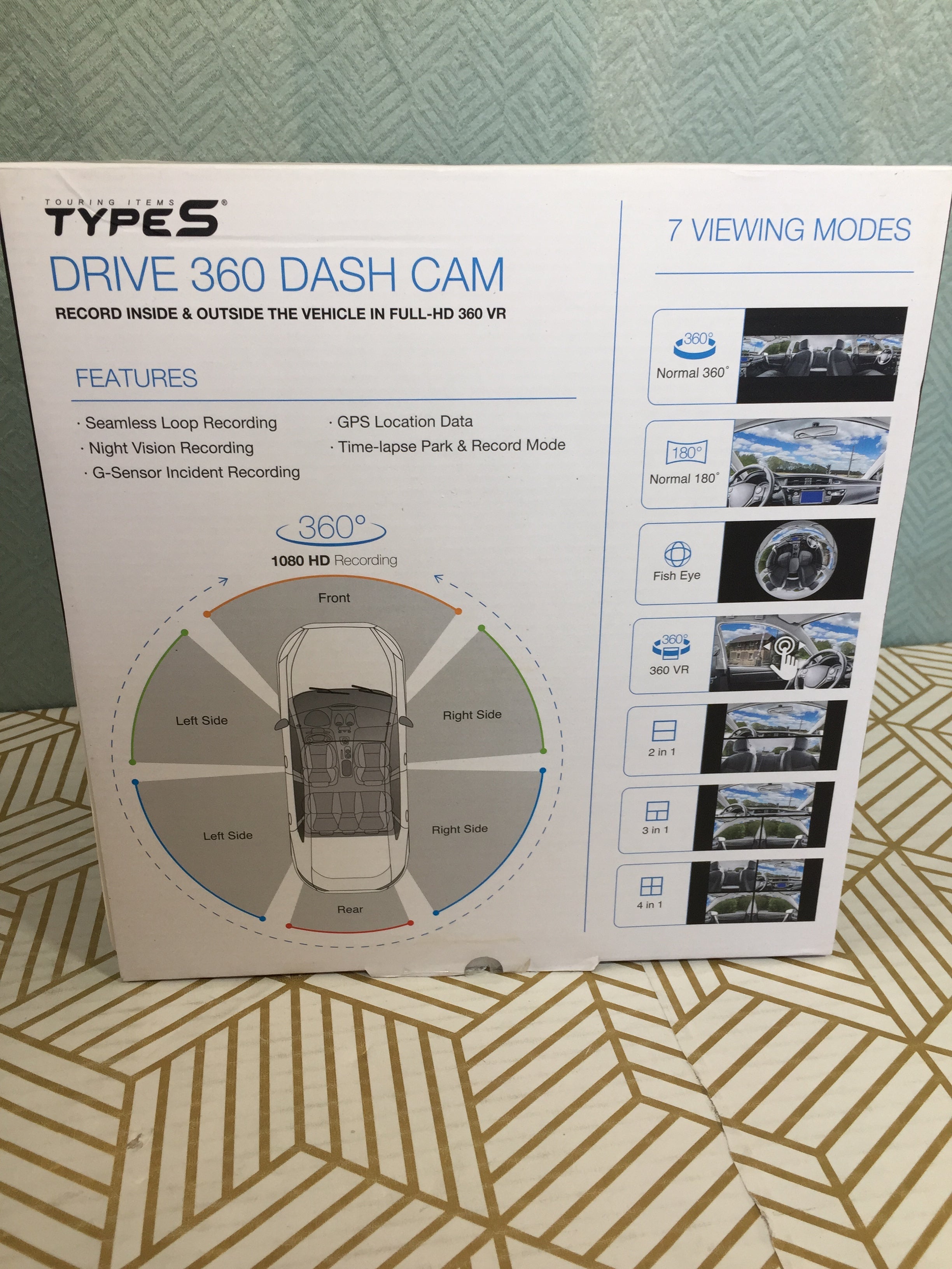 Type S | 360° Smart Dash Camera, Multiple Recording Modes, Automatic Night Vision (7876365943022)