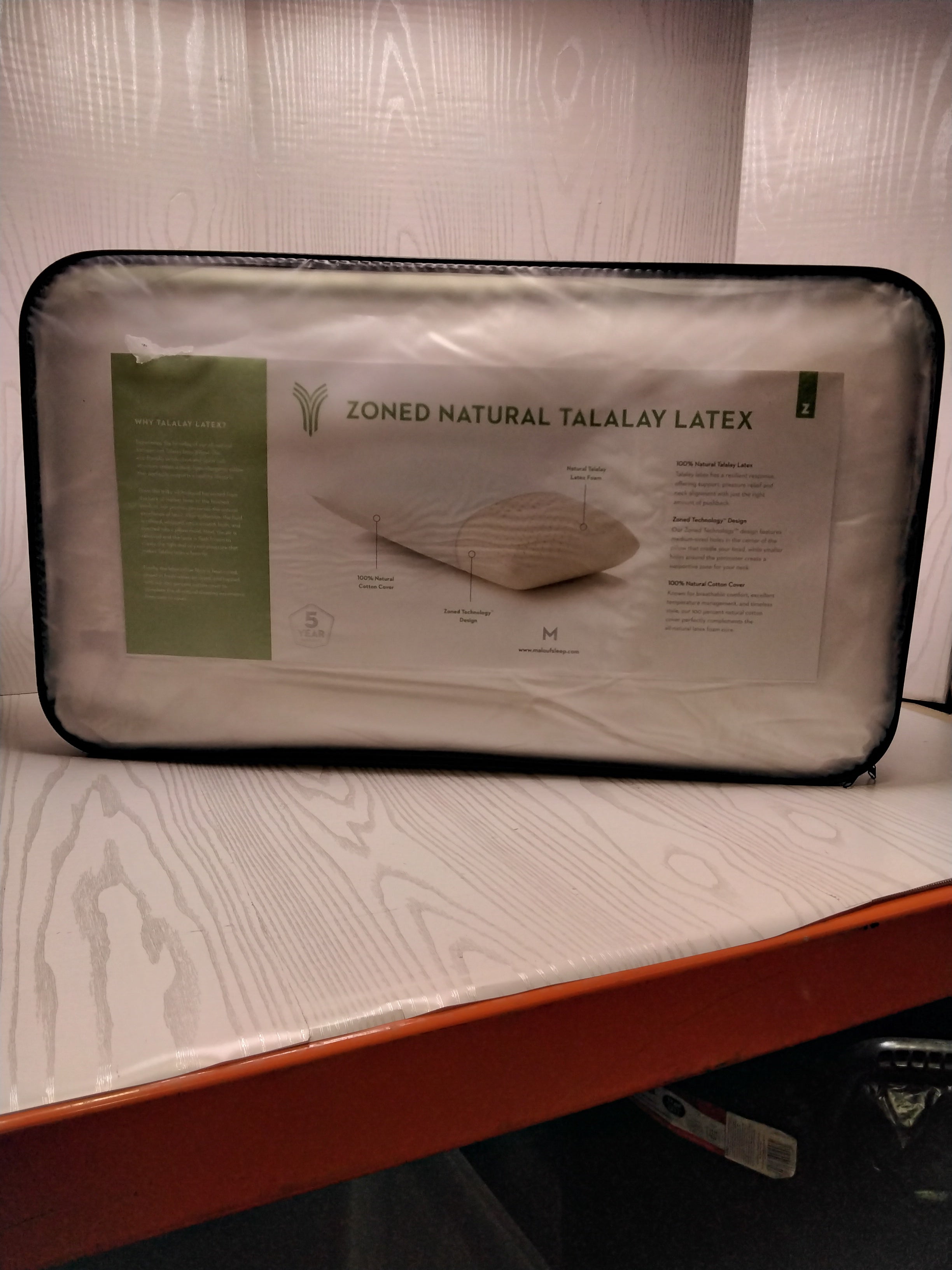 Z 100% Natural Talalay Latex Zoned Pillow, Queen - Low Loft Firm (7712528302318)