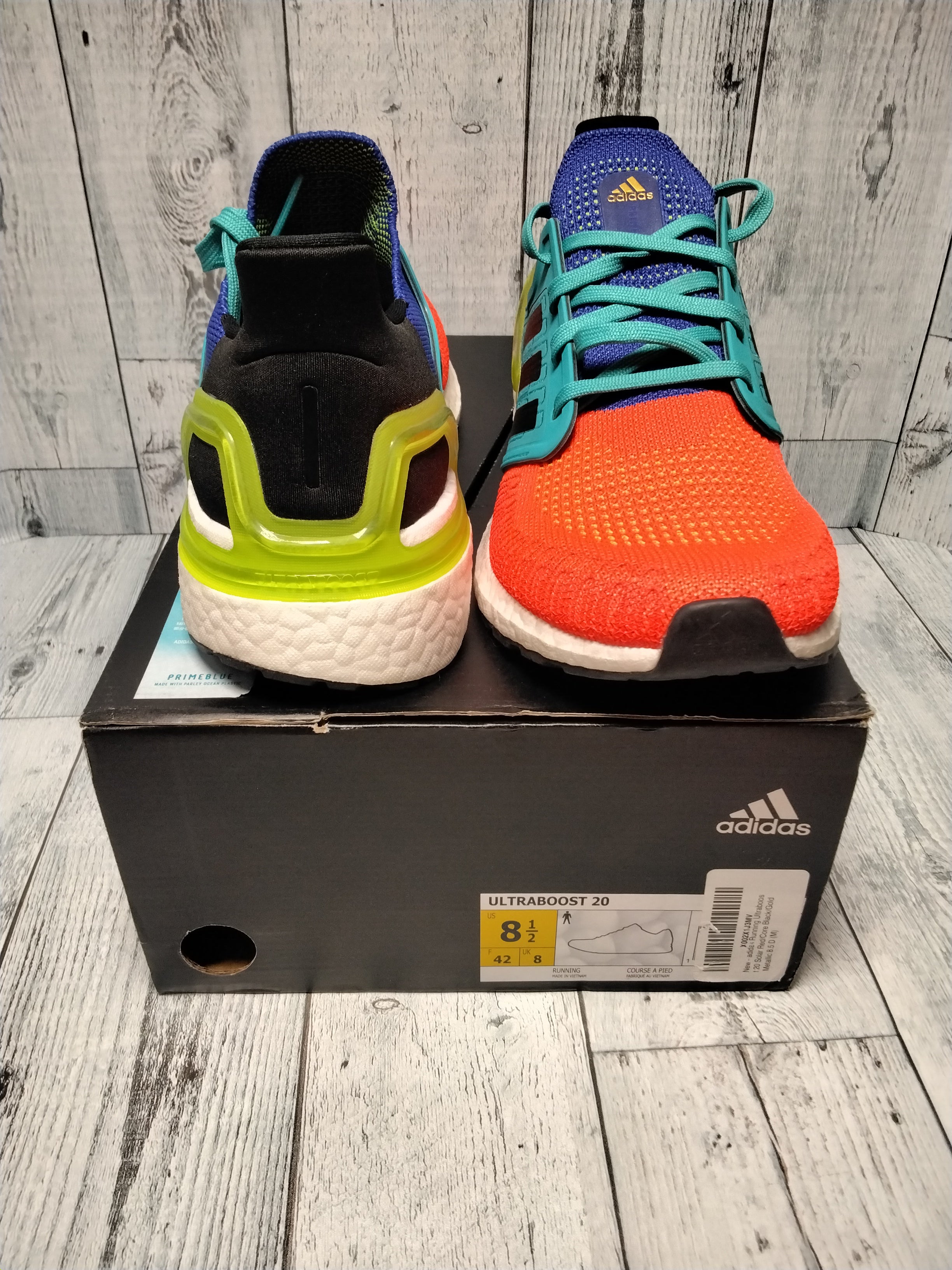 adidas Mens Ultraboost 20 What The Solar 8.5, Solar Red/Core Black/Gold Metallic (7781812338926)