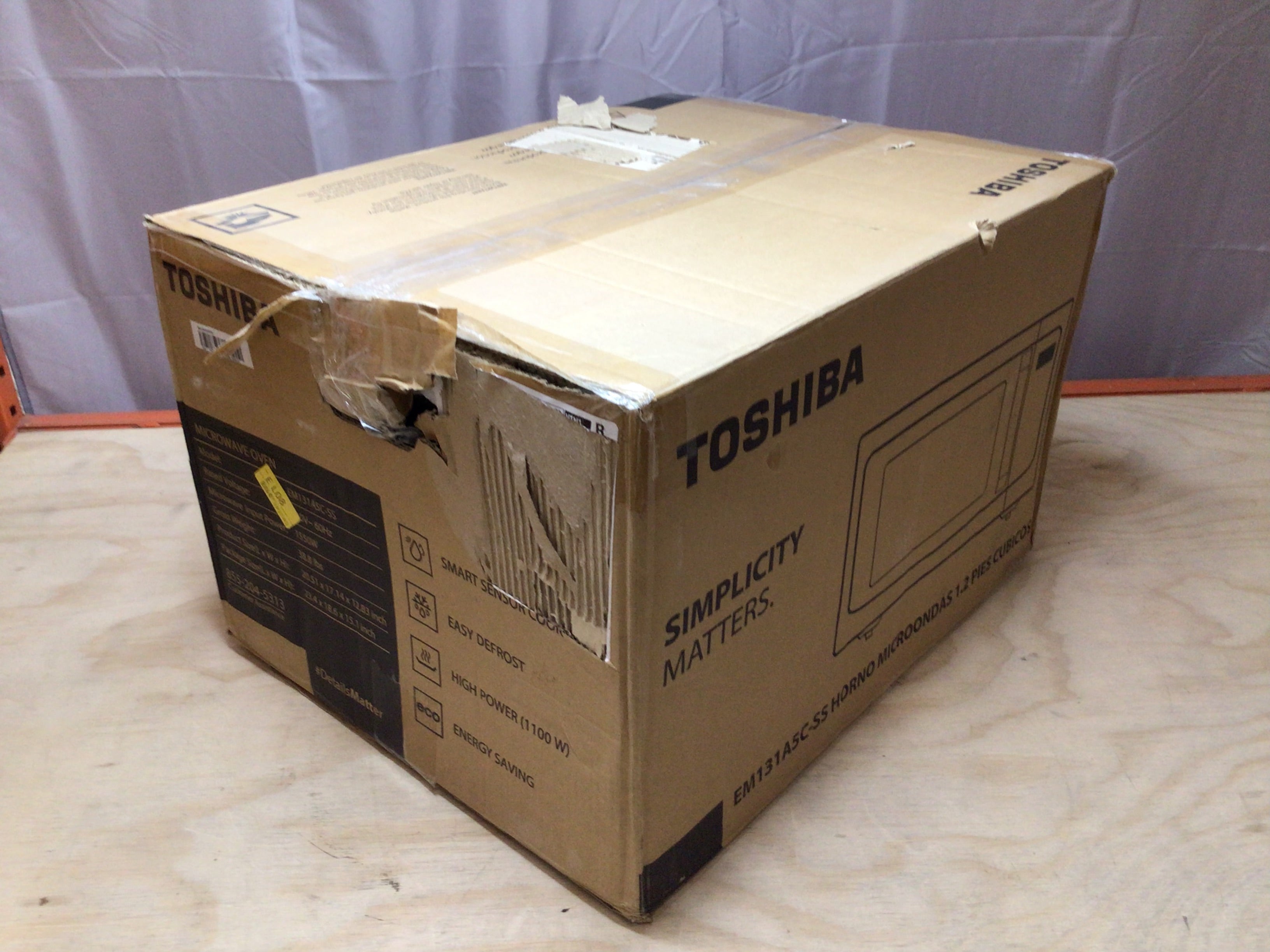 TOSHIBA EM131A5CSS Stainless Steel Countertop Microwave Oven Smart Se