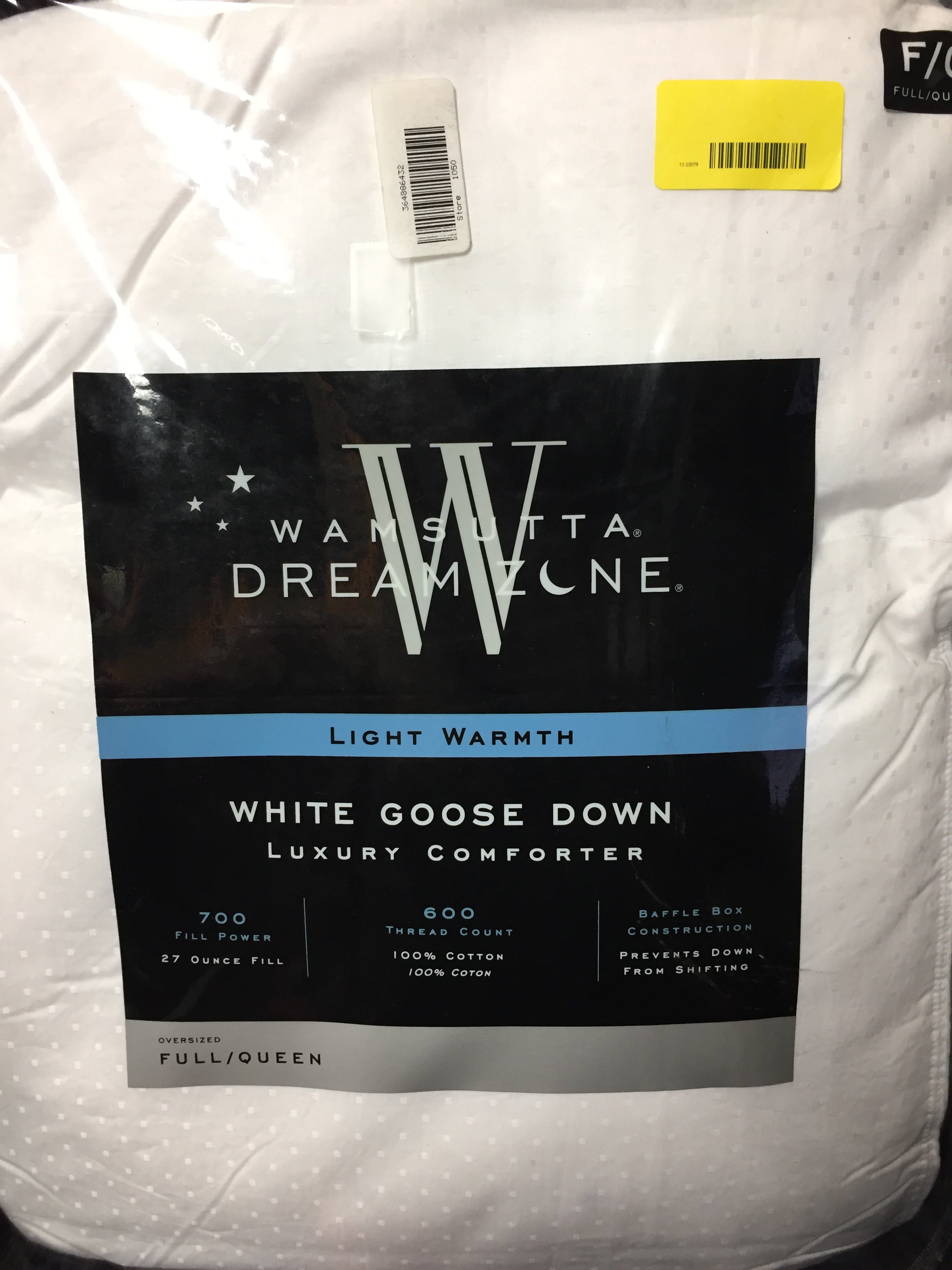 Wamsutta Dream Zone Light Warmth White Goose Down Comforter FULL/QUEEN (7002817626295)