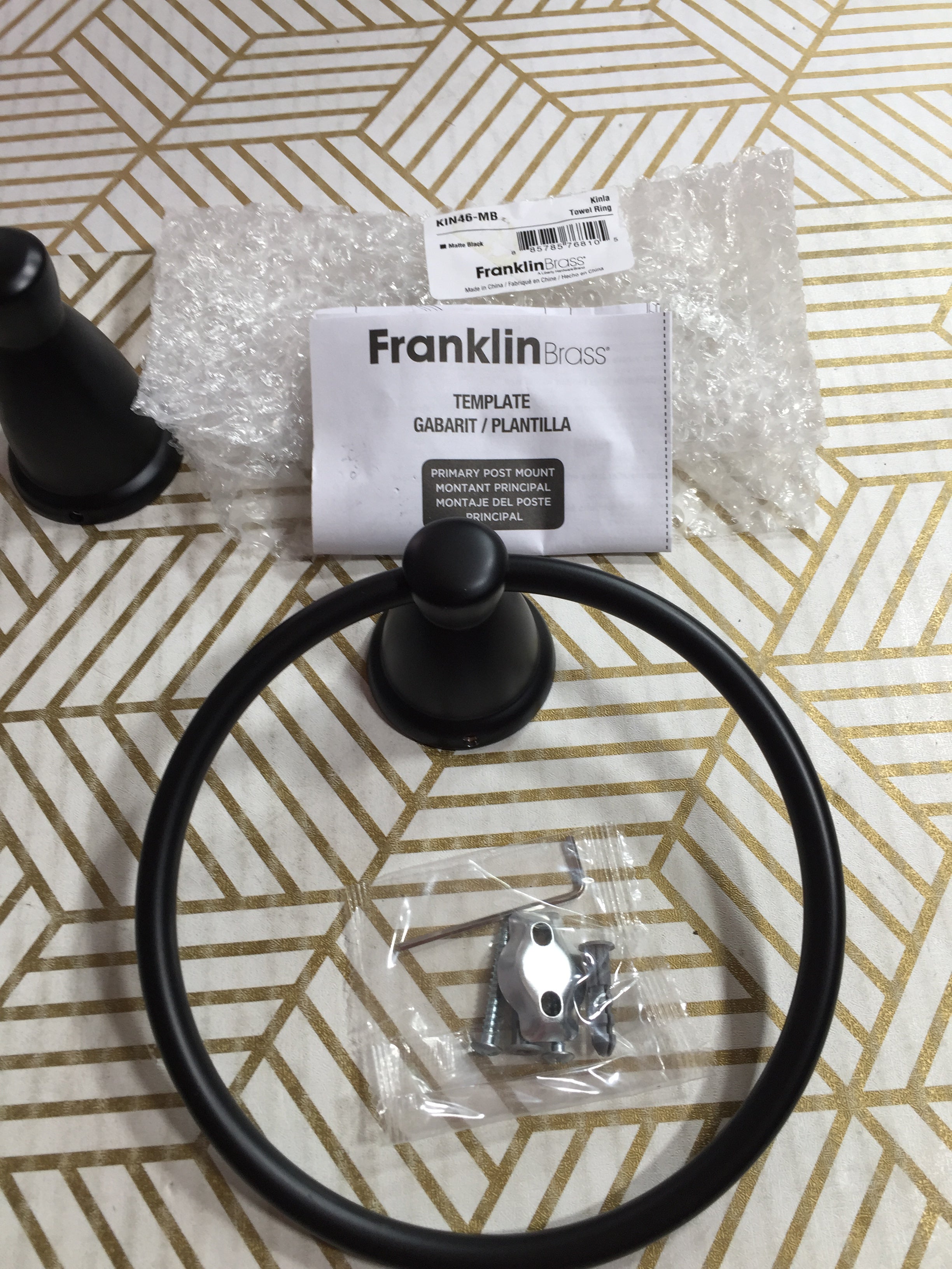 Franklin Brass Towel Ring & Toilet Paper Holder in Matte Black *NEW* (8126796595438)
