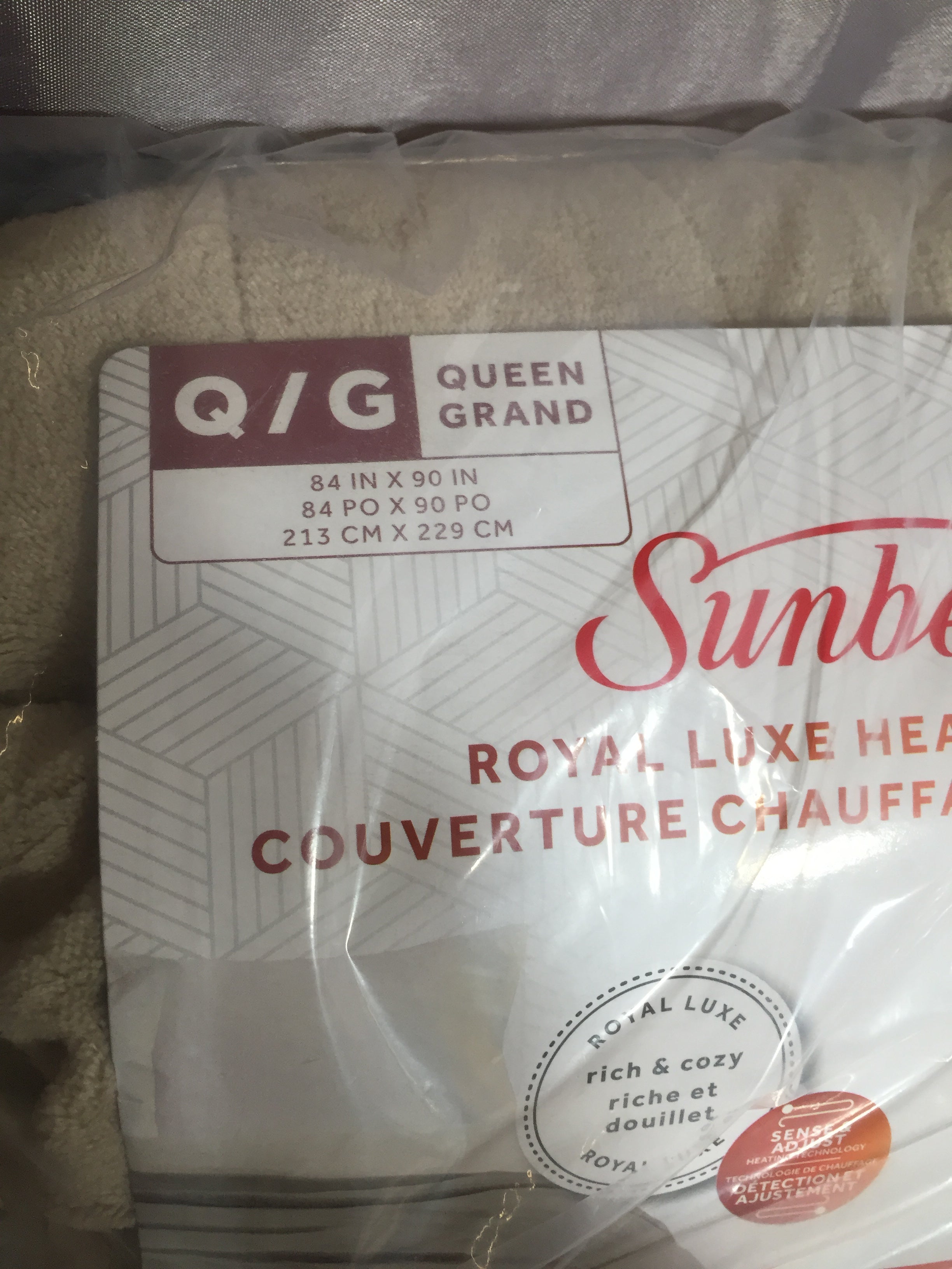 Sunbeam Heated Blanket Royal Luxe | Mushroom | Queen | 12 Heat Settings (8053077836014)