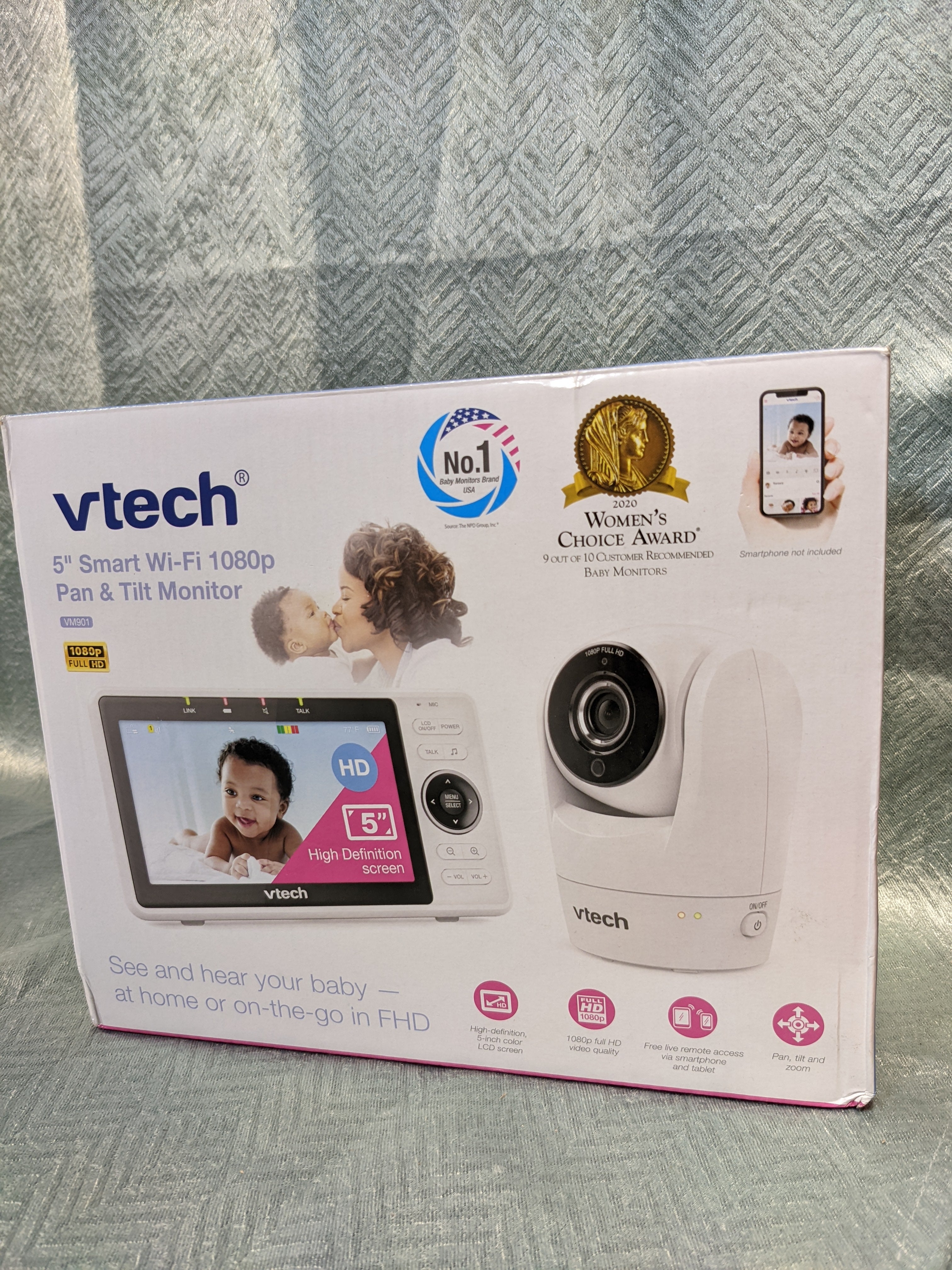 VTech Upgraded Smart WiFi Baby Monitor VM901, 5-inch 720p Display, 1080p Camera, HD NightVision (7570014208238)