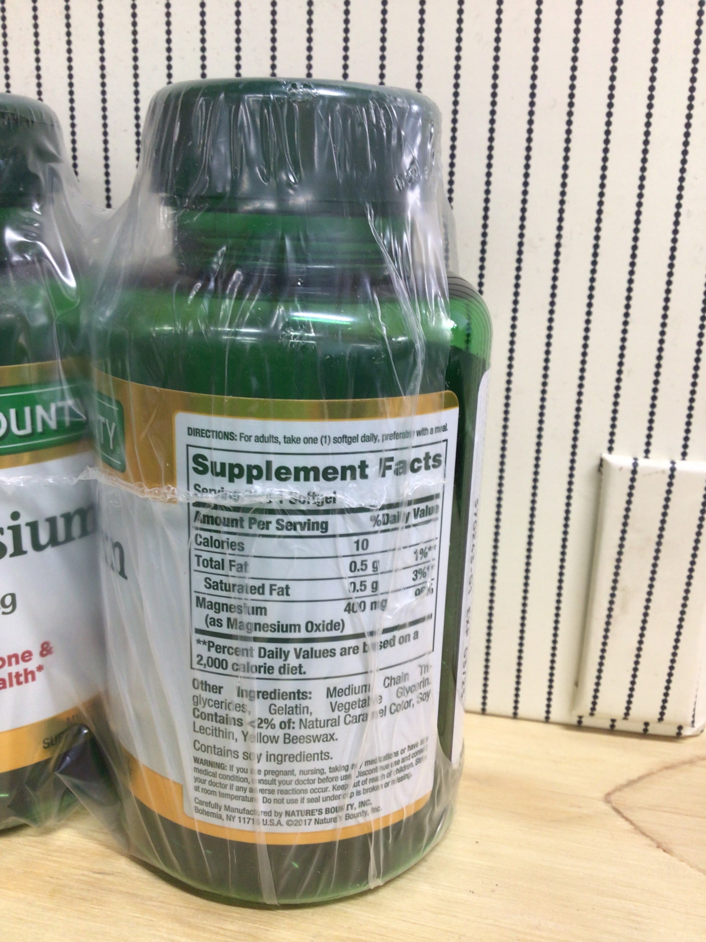 Nature's Bounty Magnesium 400 mg, 75 Softgels Each, 3 Pack