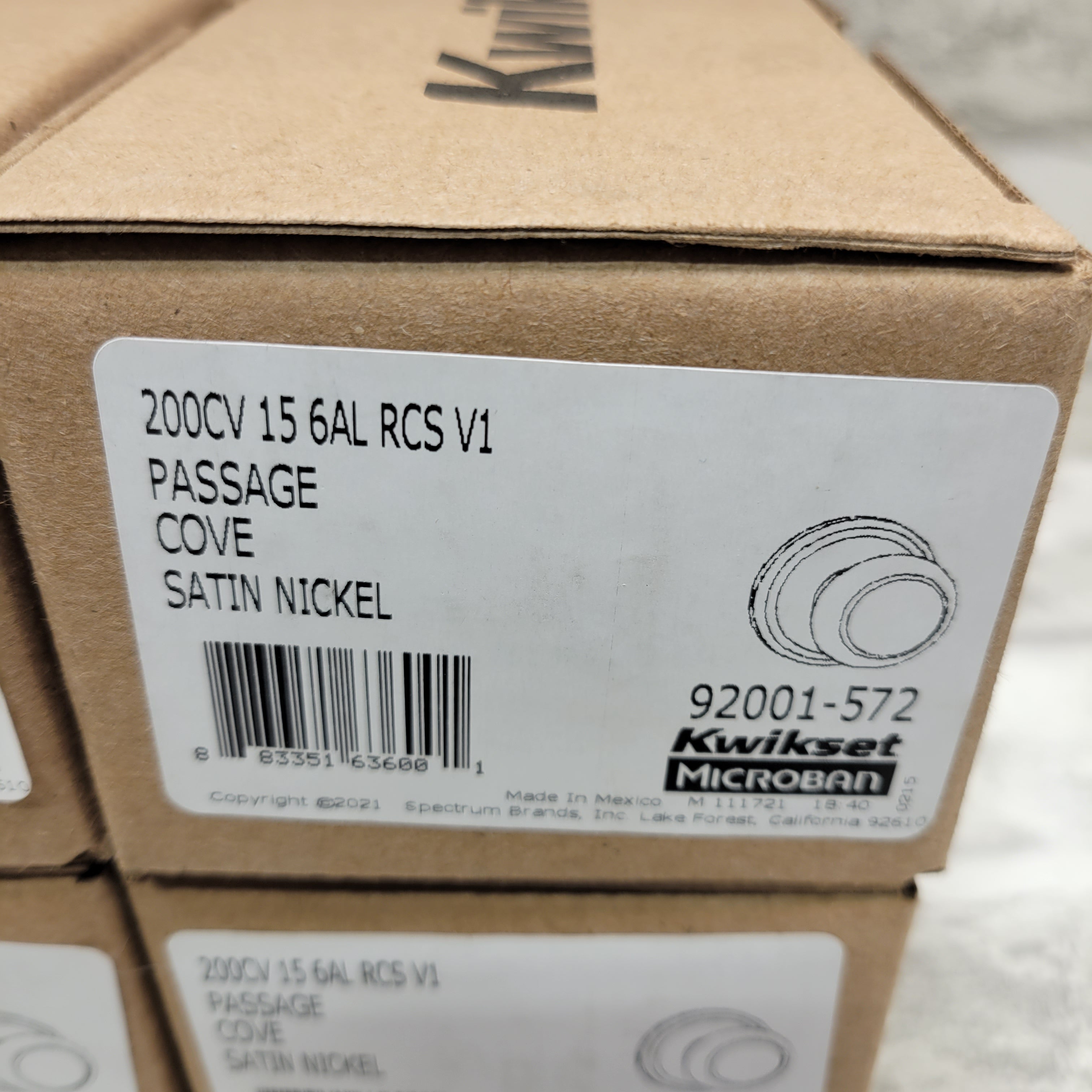 (Lot of 4) Kwikset 92001-572 Cove Passage Hall and Closet Knob In Satin Nickel (7590363136238)