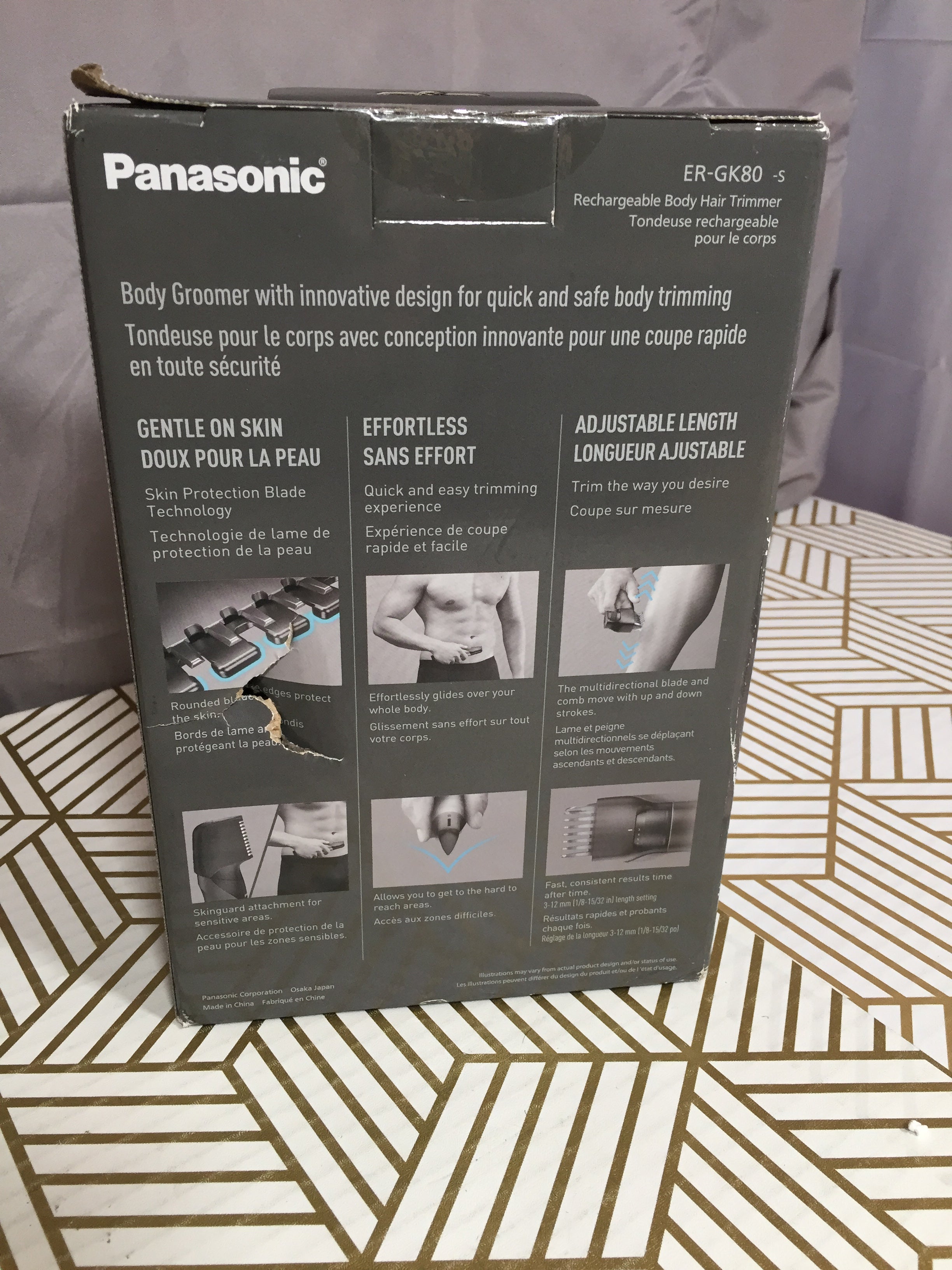 Panasonic Body Groomer for Men and Women Wet/Dry Cordless Electric ER-GK80-S (8038502269166)
